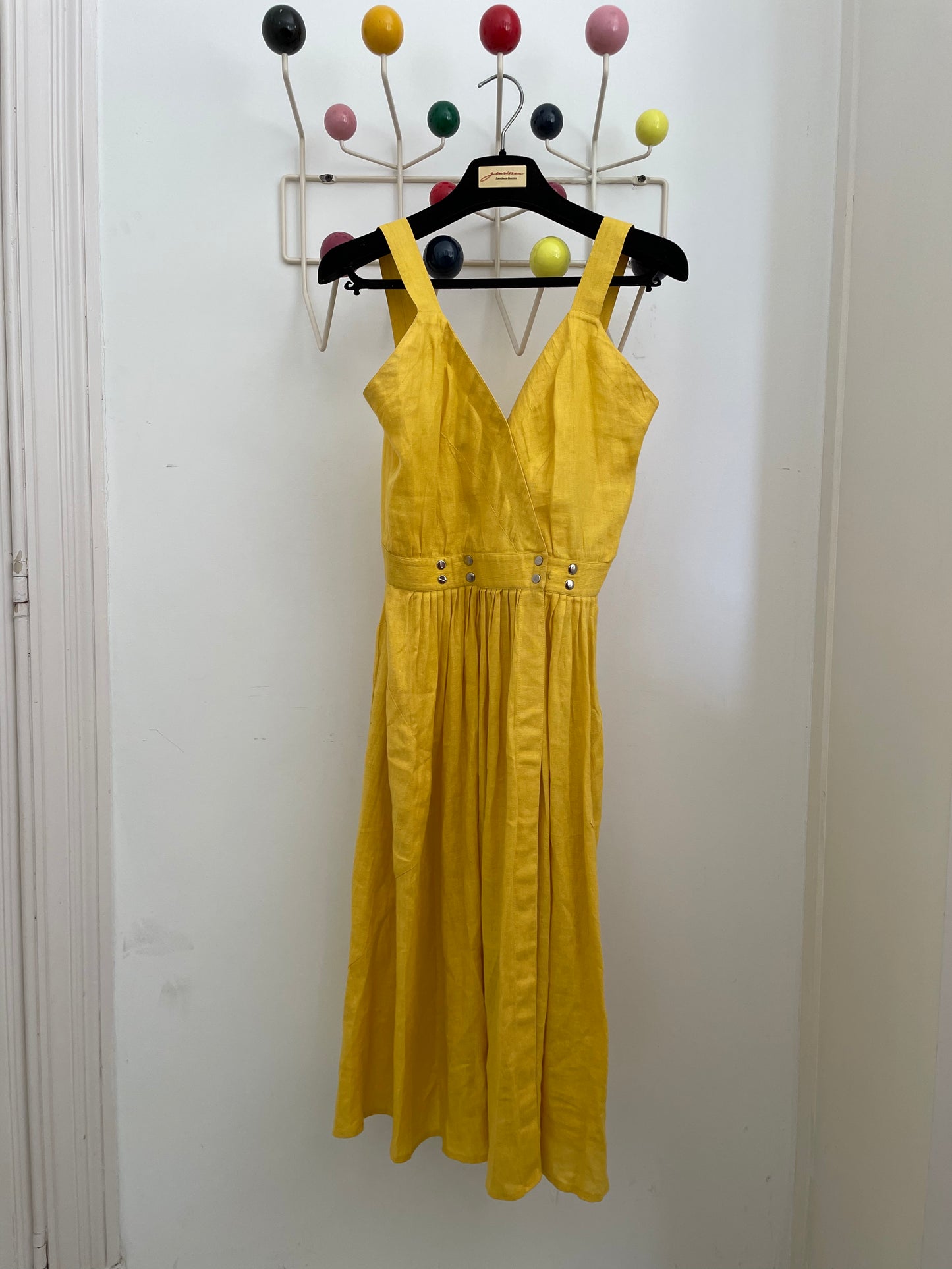 Thierry Mugler 80's yellow linen summer dress