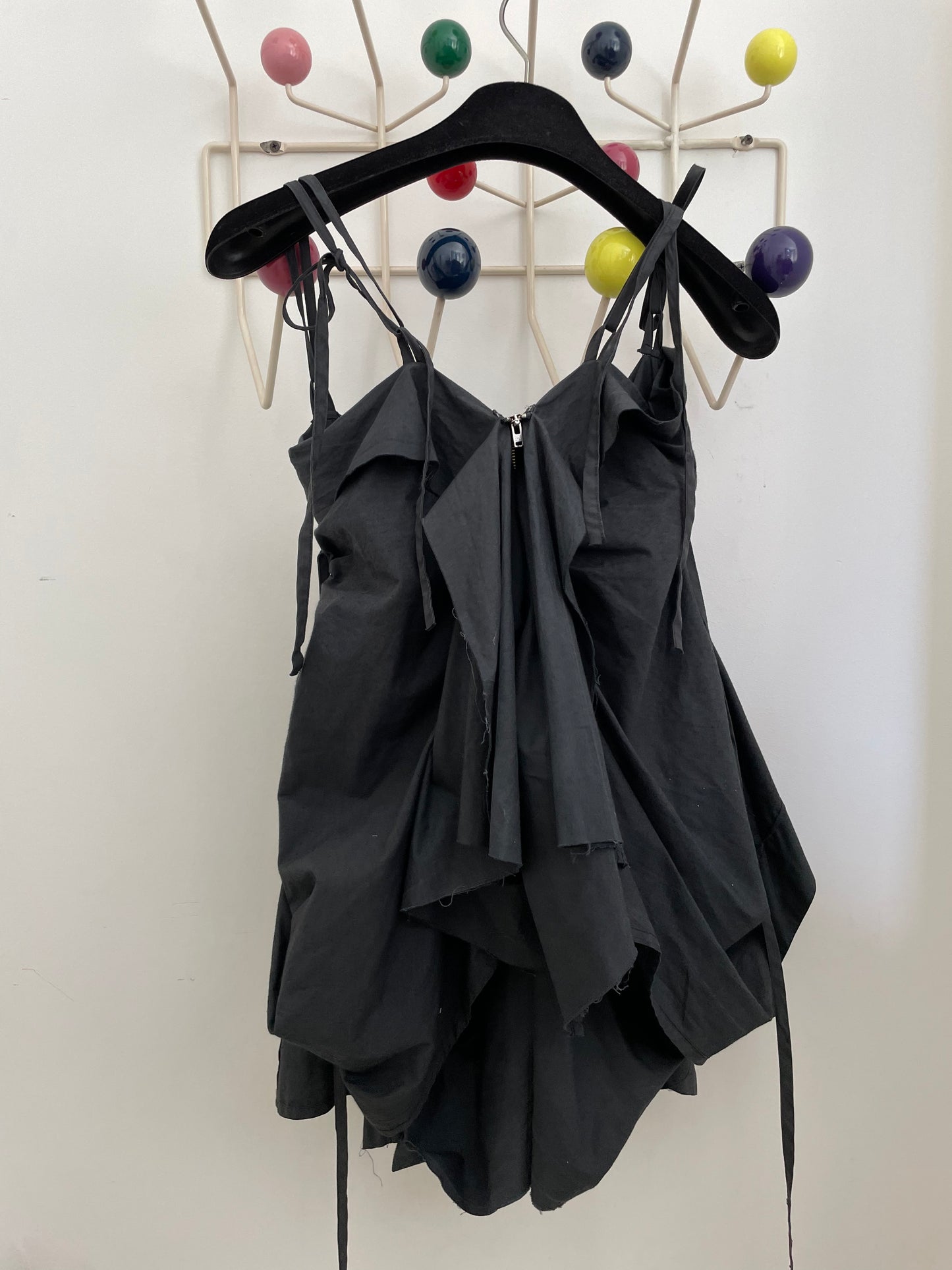 Ter et Bantine 2000's dark blue draped babydoll top