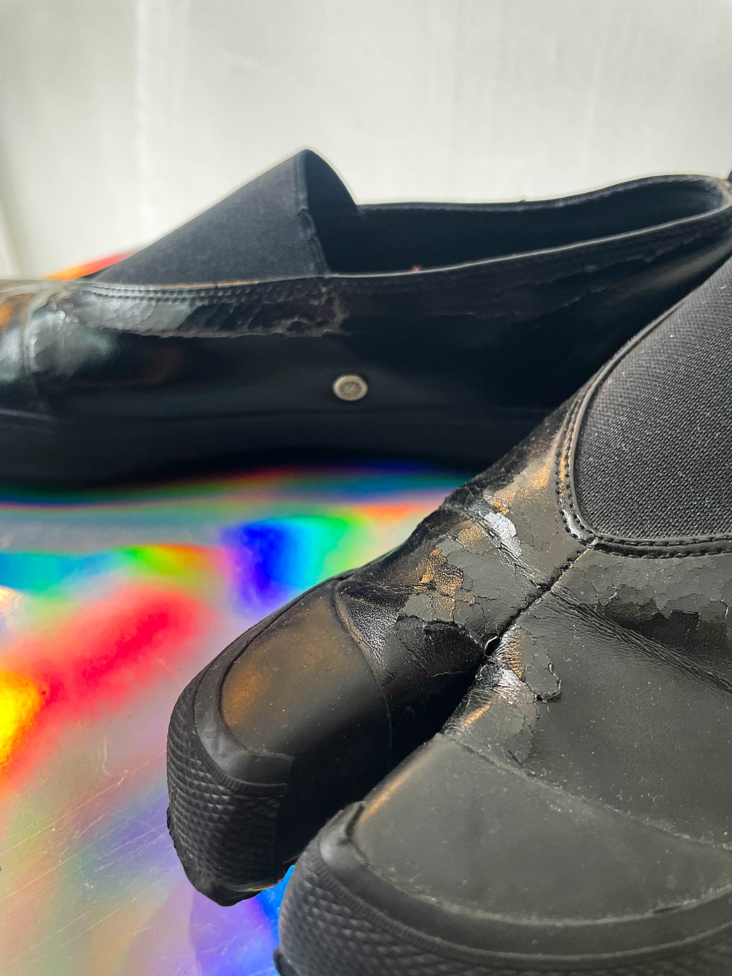 MM6 2000's black vinyl tabi sneakers size 39