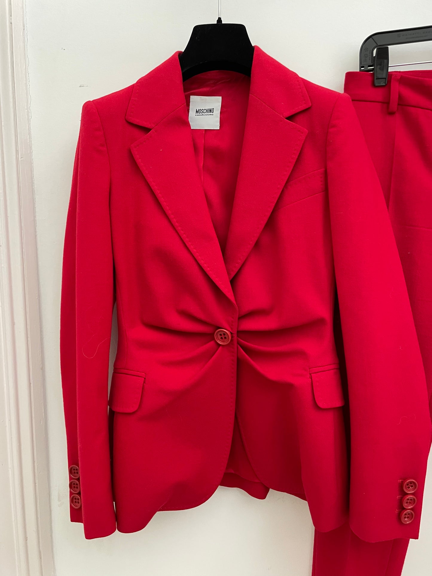 Moschino 2000's red wool pantsuit