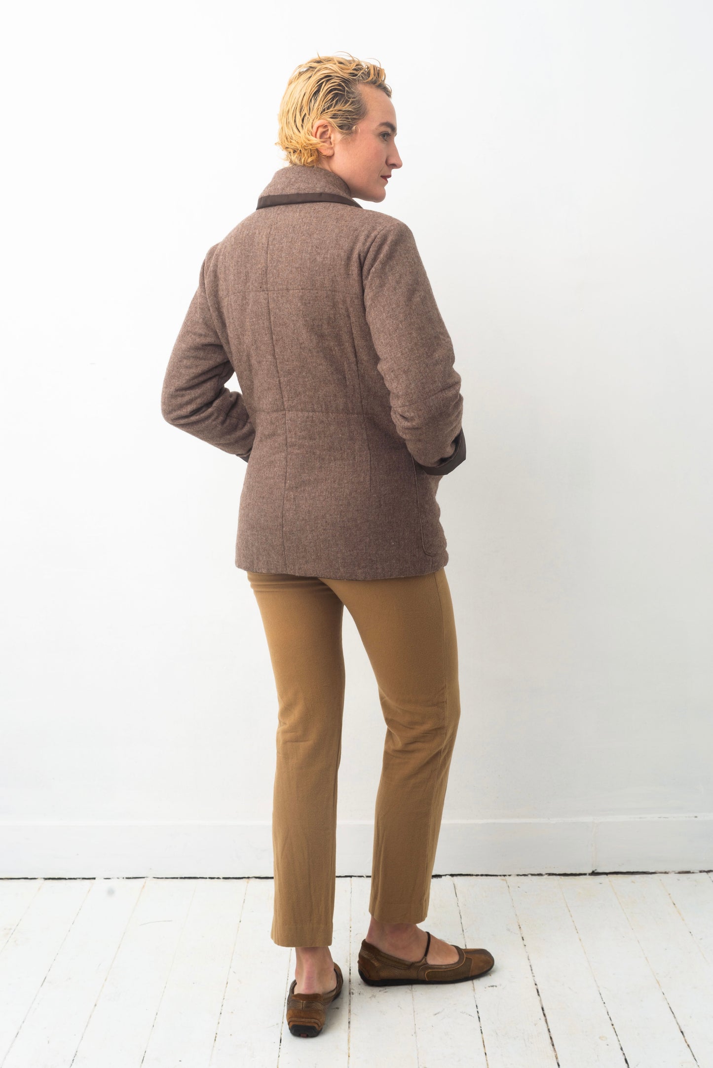 Issey Miyake Plantation 90’s reversible brown wool and padded nylon jacket