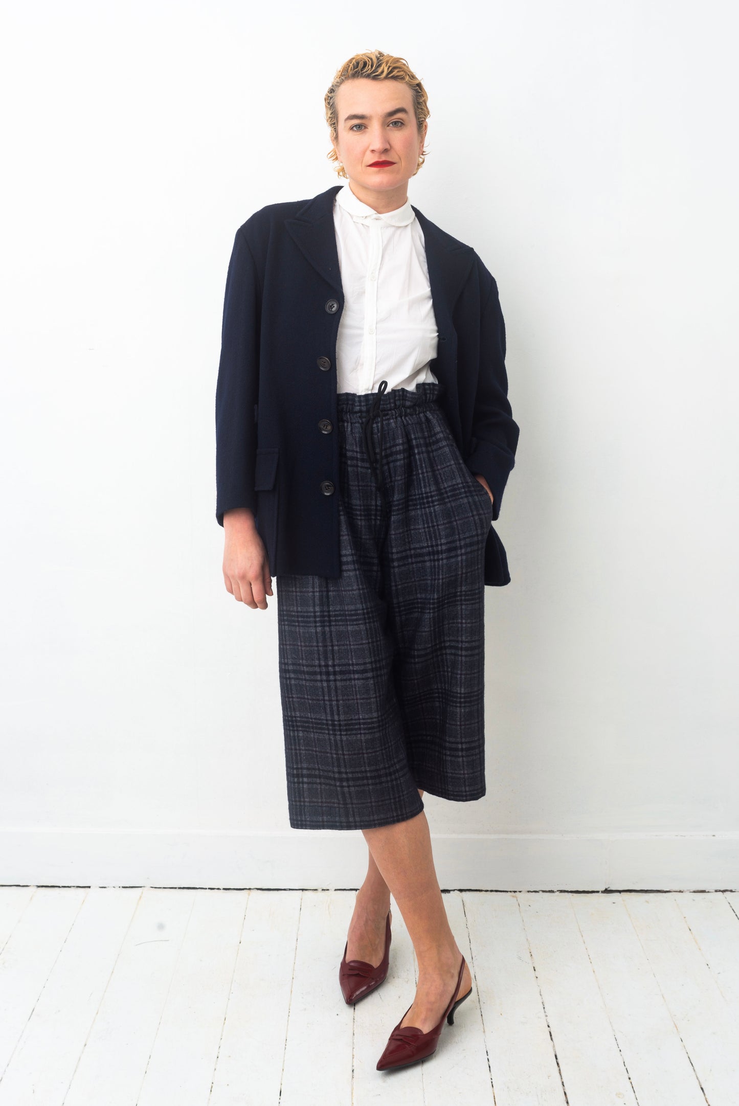 Y’s 90s navy wool single breasted jacket
