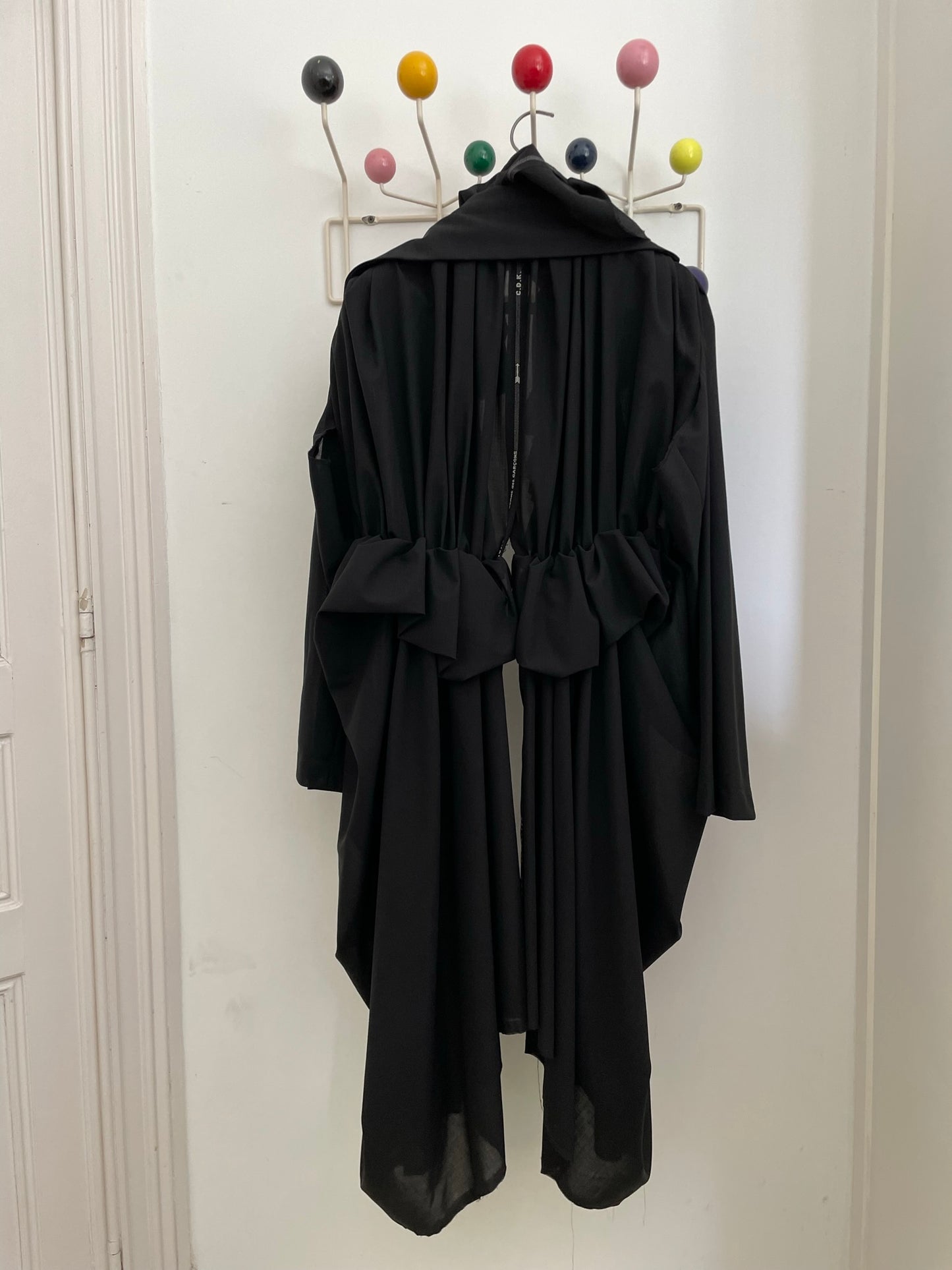 Comme des Garçons SS 2006 draped black long coat
