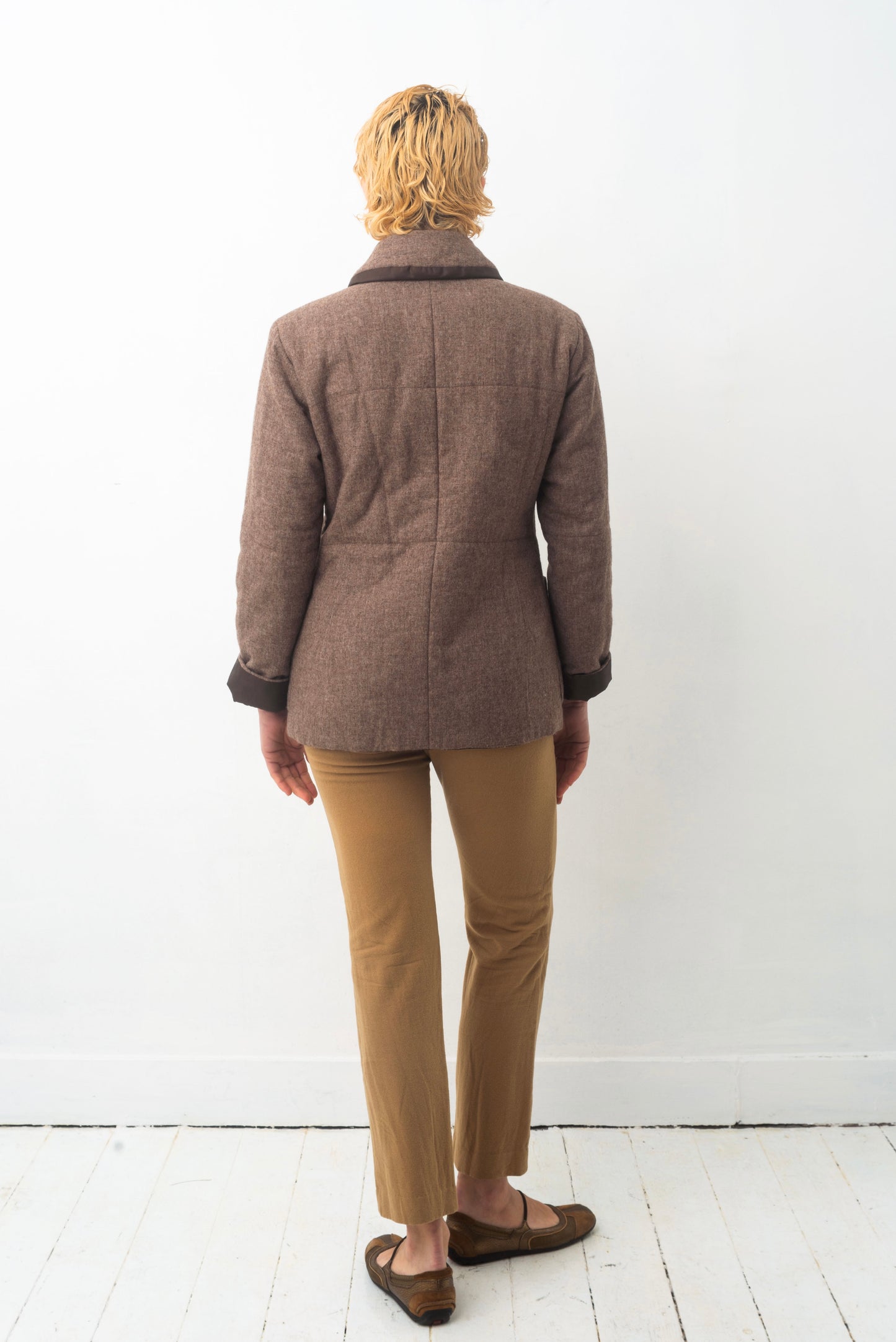 Issey Miyake Plantation 90’s reversible brown wool and padded nylon jacket
