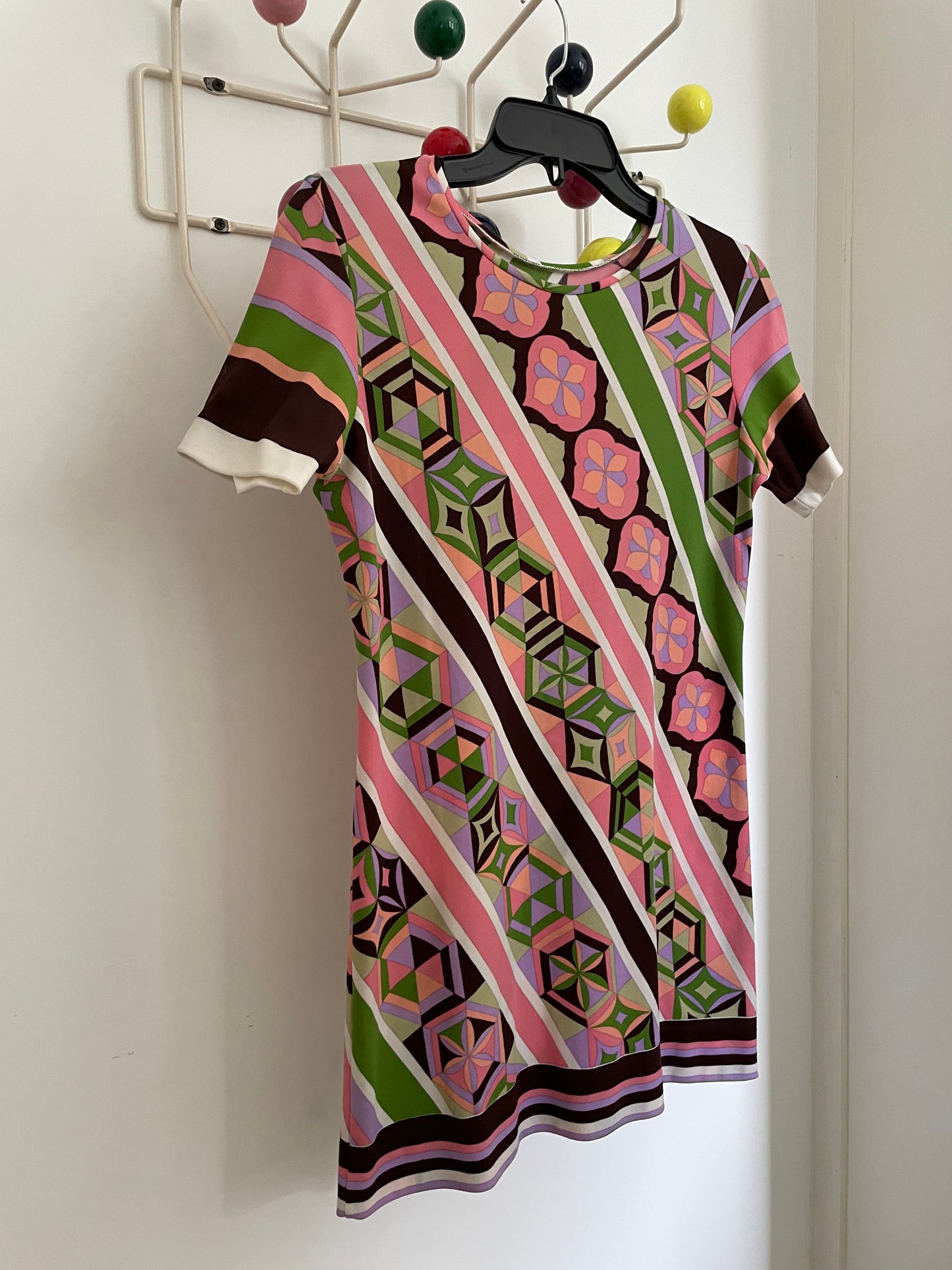 Emilio Pucci 70's graphic print shirt in pink, brown and green