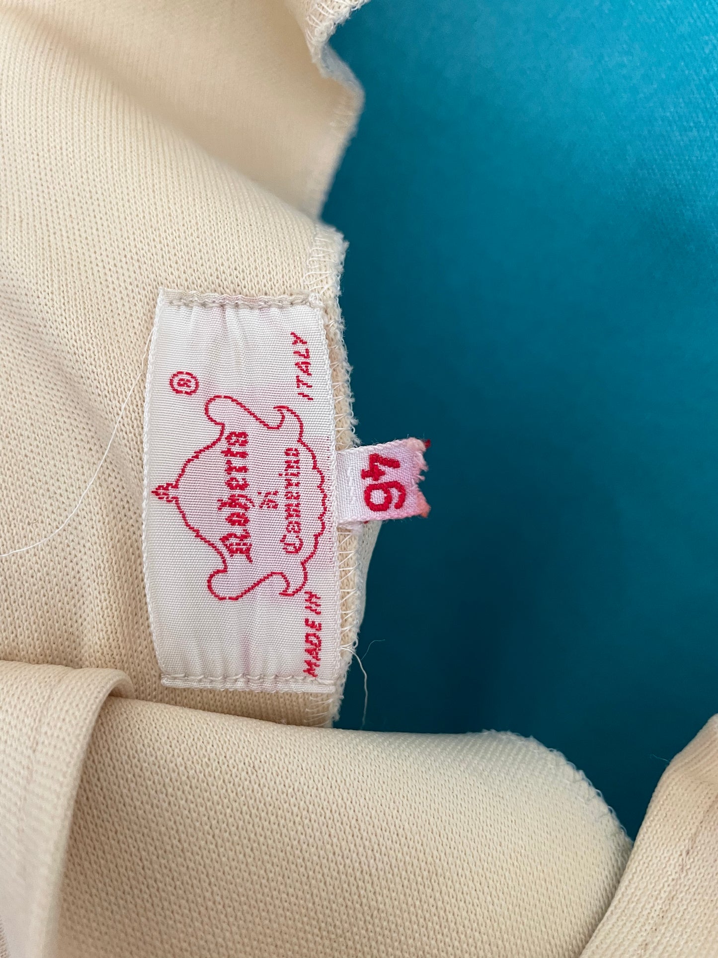 Roberta di Camerino 70's trompe l'oeil turquoise midi dress