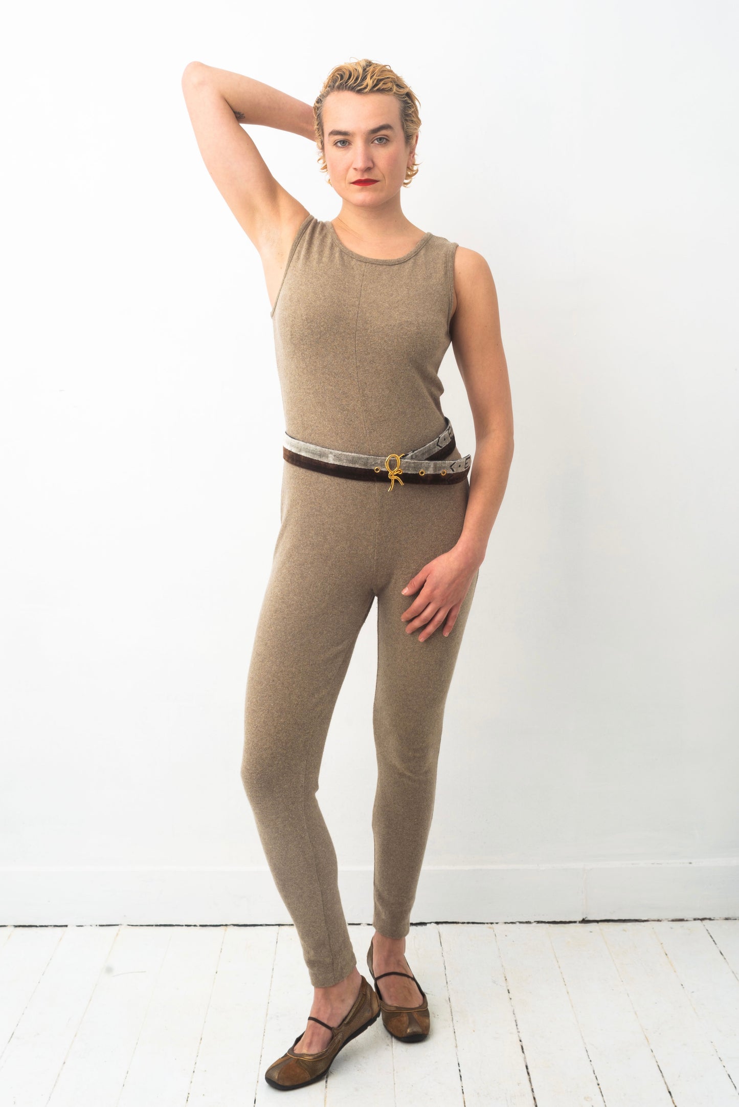 Ter et Bantine 90s wool and cashmere beige jumpsuit