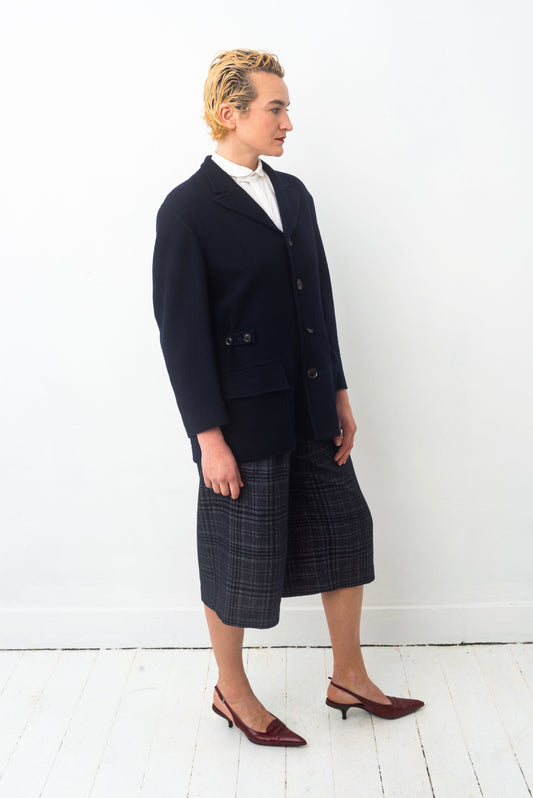 Y’s 90s navy wool single breasted jacket