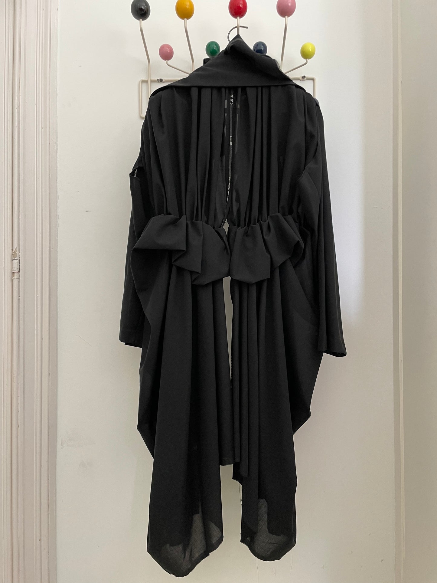 Comme des Garçons SS 2006 draped black long coat