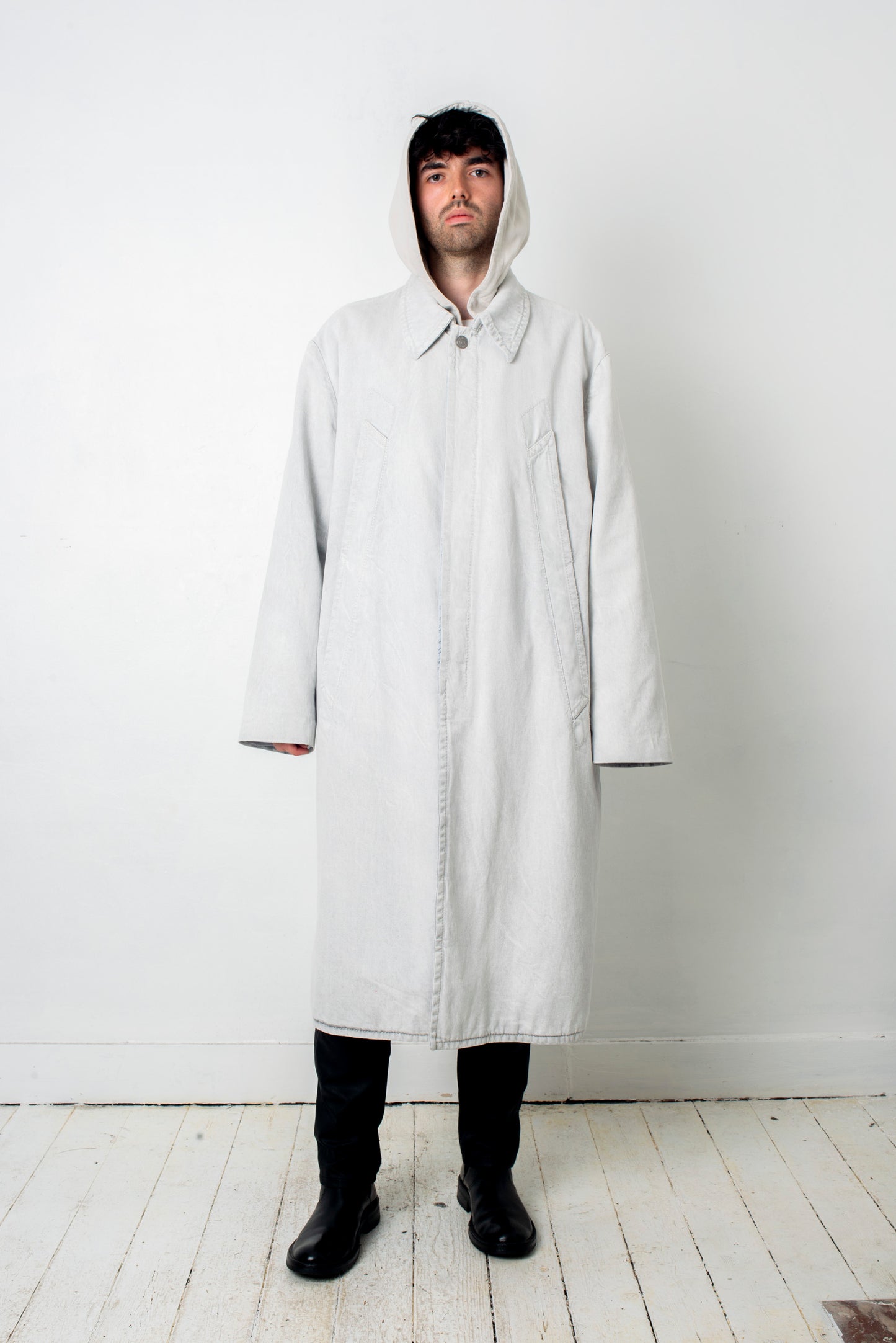 Margiela MM6 bleached denim trench coat