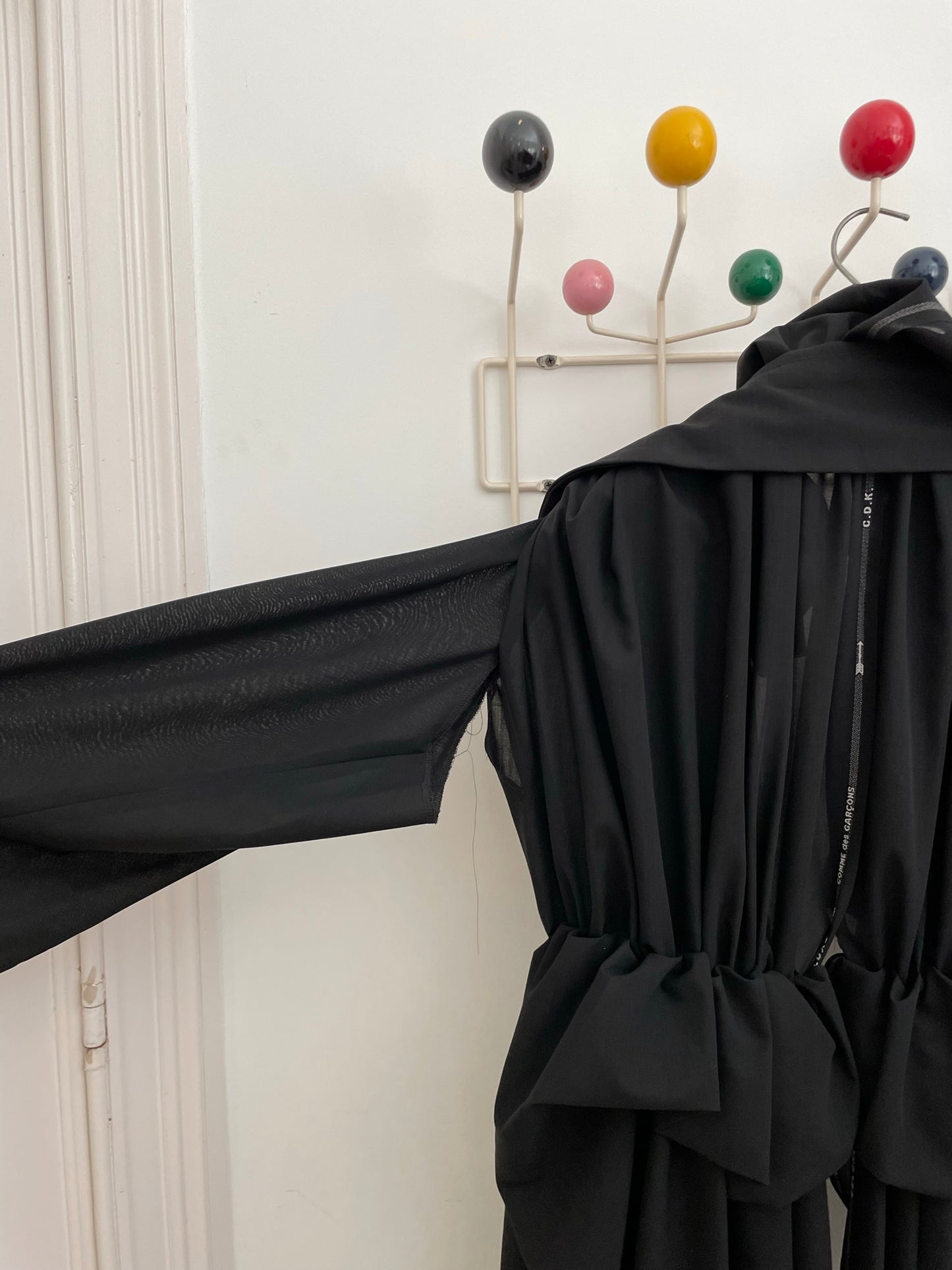 Comme des Garçons SS 2006 draped black long coat