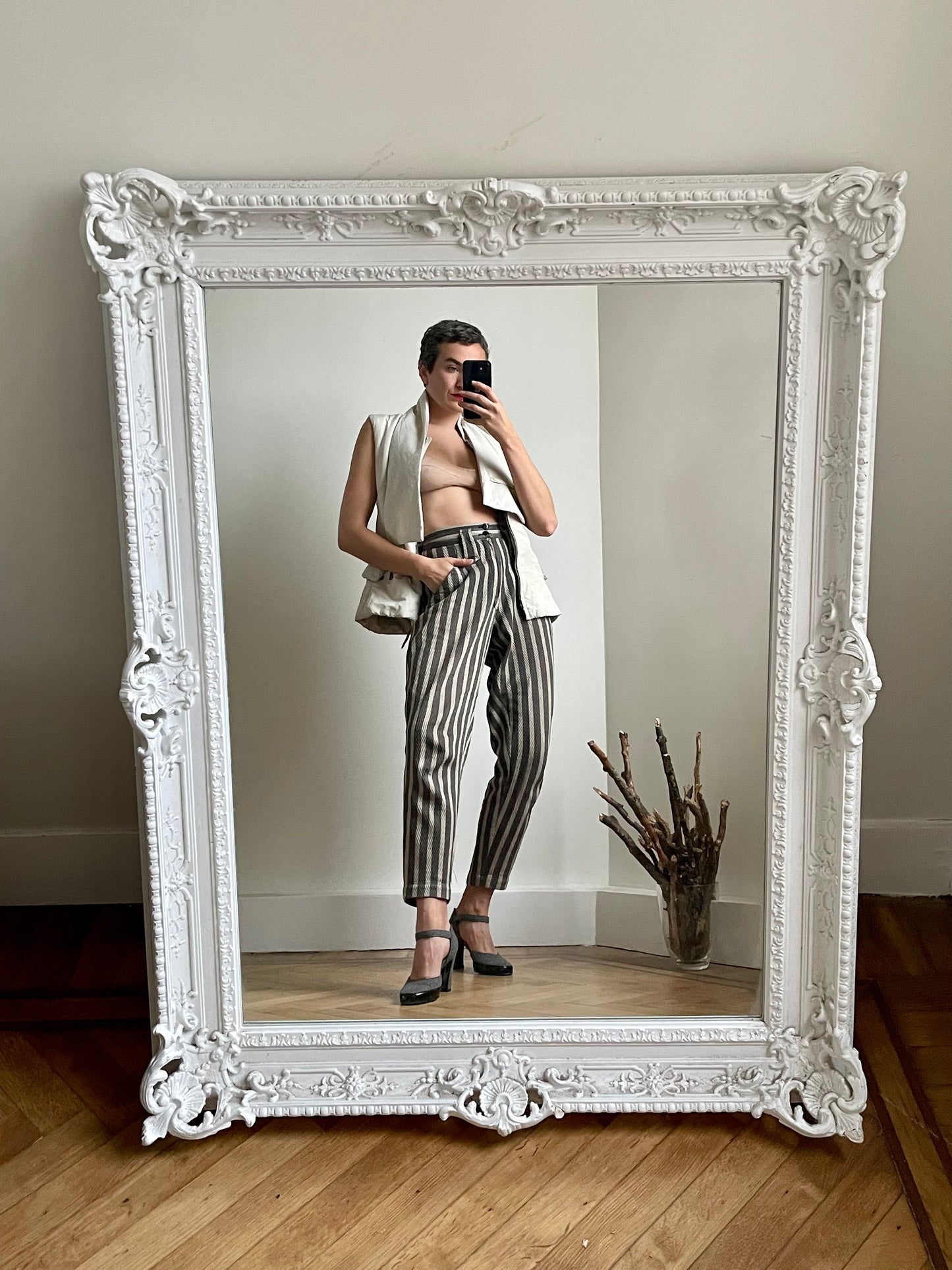 Issey Miyake Plantation 80s striped knit trousers
