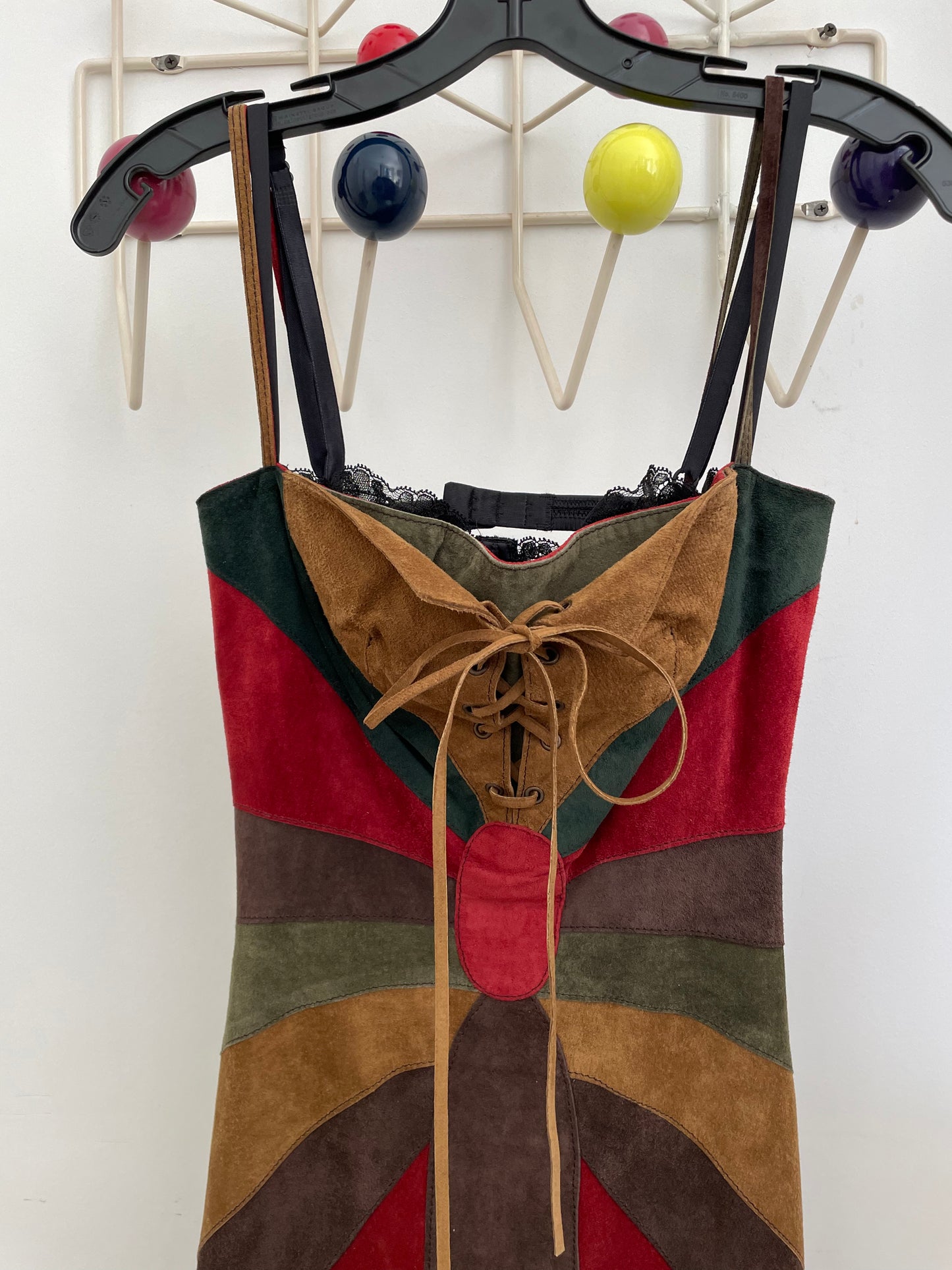 Dolce & Gabbana FW 2002 suede multicolour butterfly dress