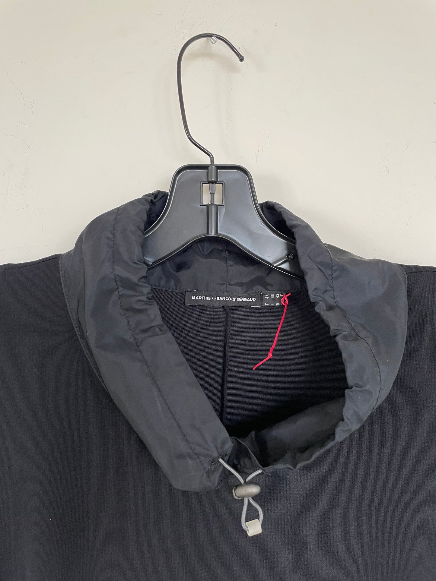 Marithé + François Girbaud 2000´s black sporty dress with nylon collar & waist bag