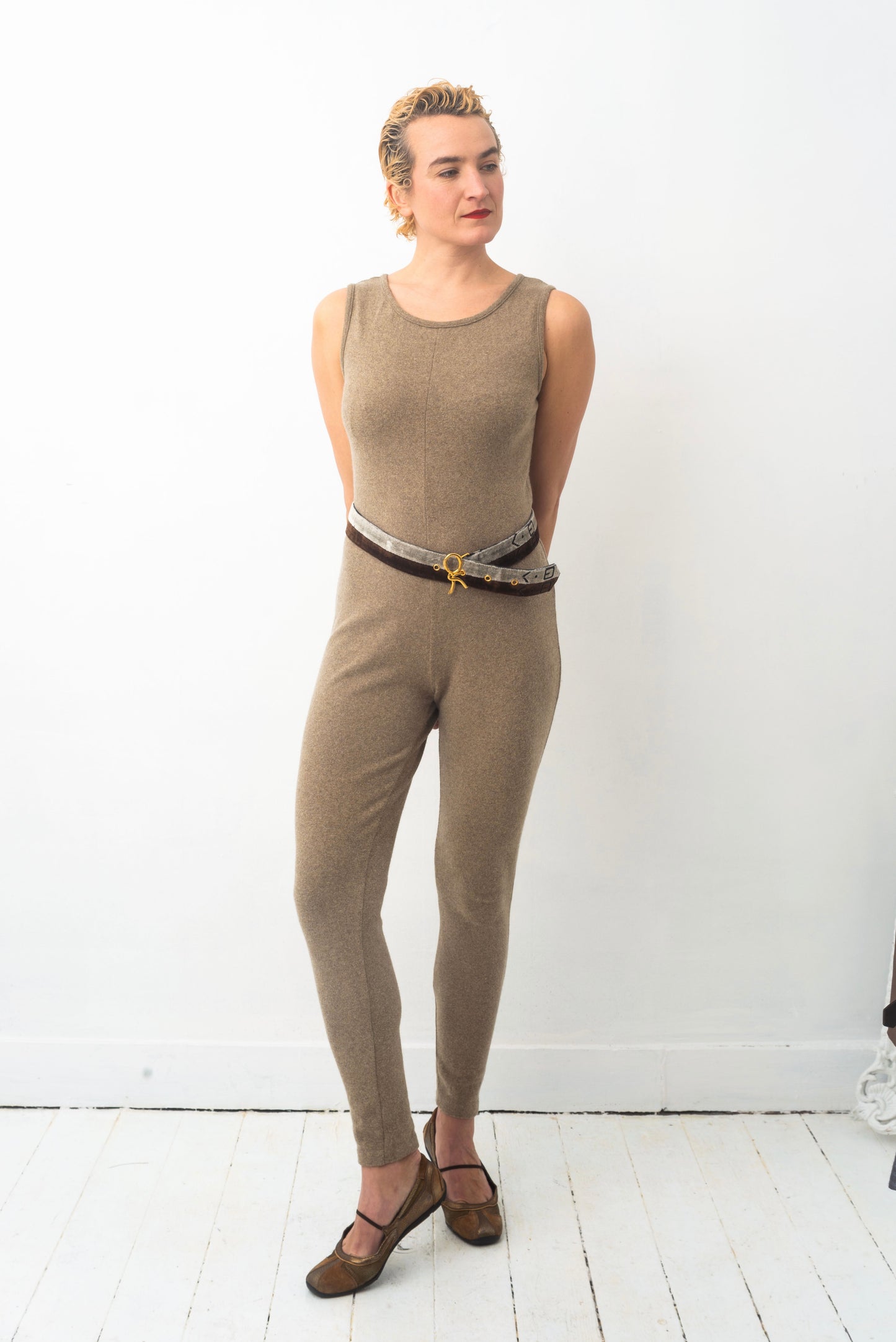 Ter et Bantine 90s wool and cashmere beige jumpsuit