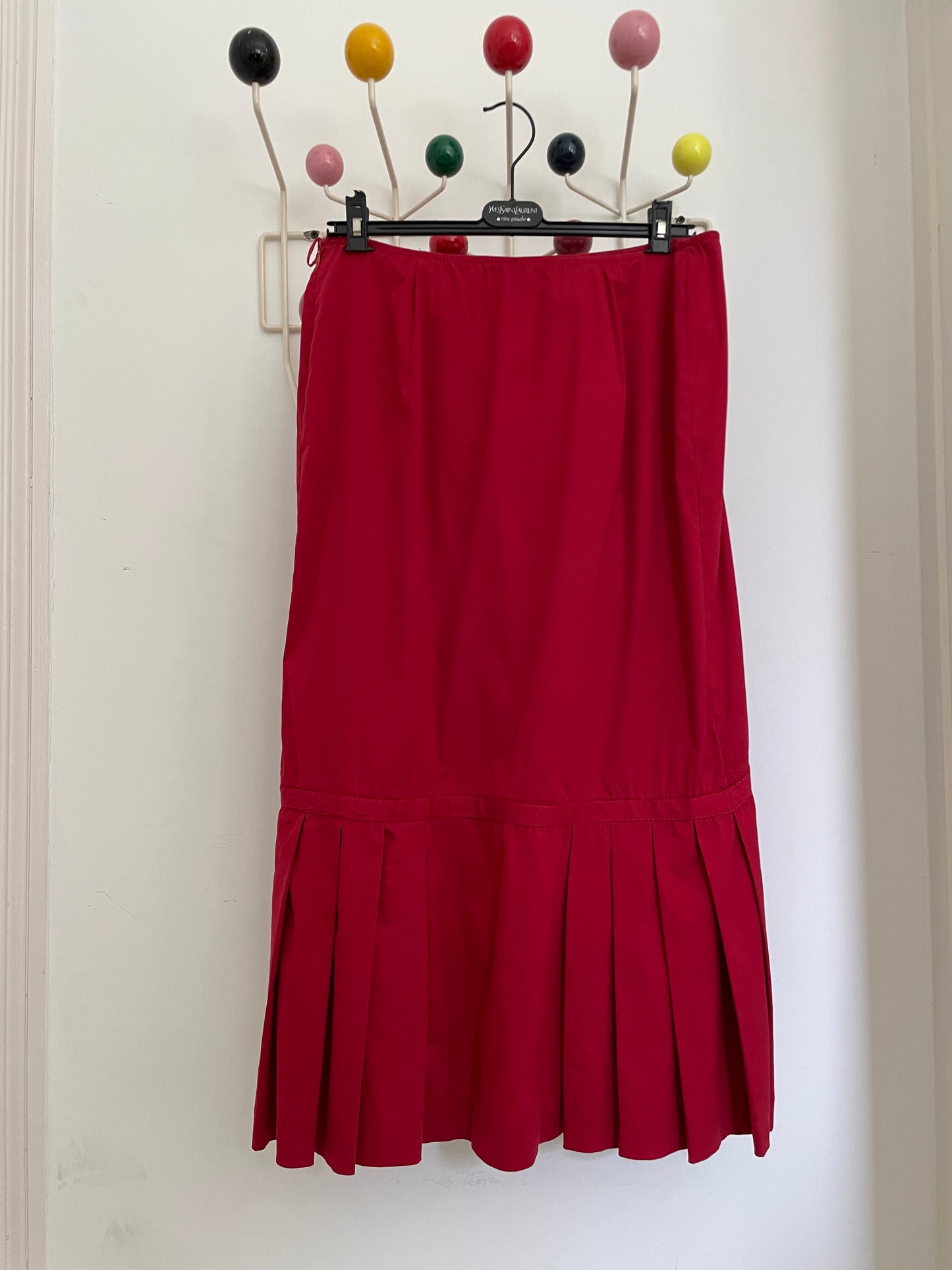Prada 2000's nylon red maxi mermaid skirt