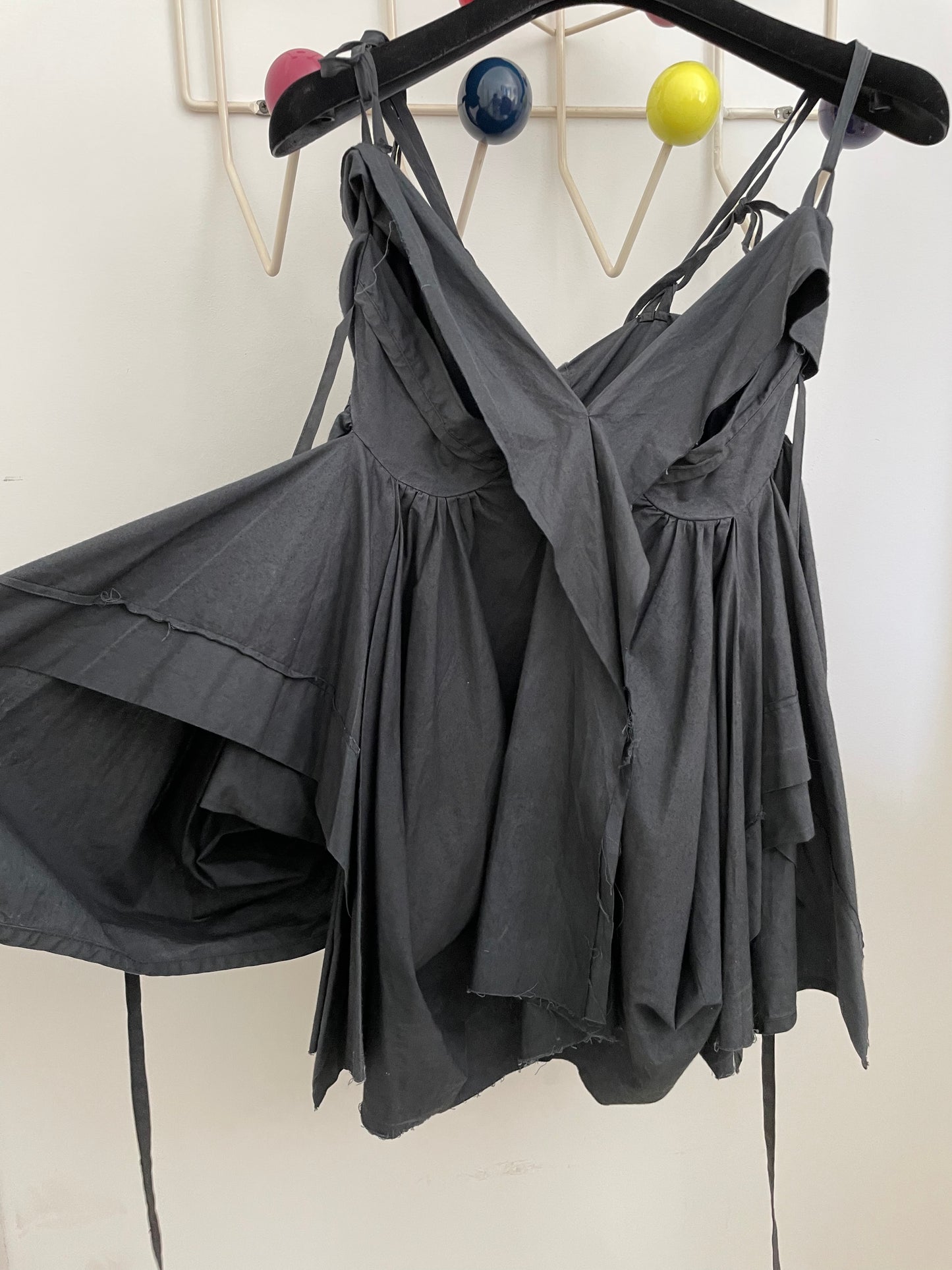 Ter et Bantine 2000's dark blue draped babydoll top