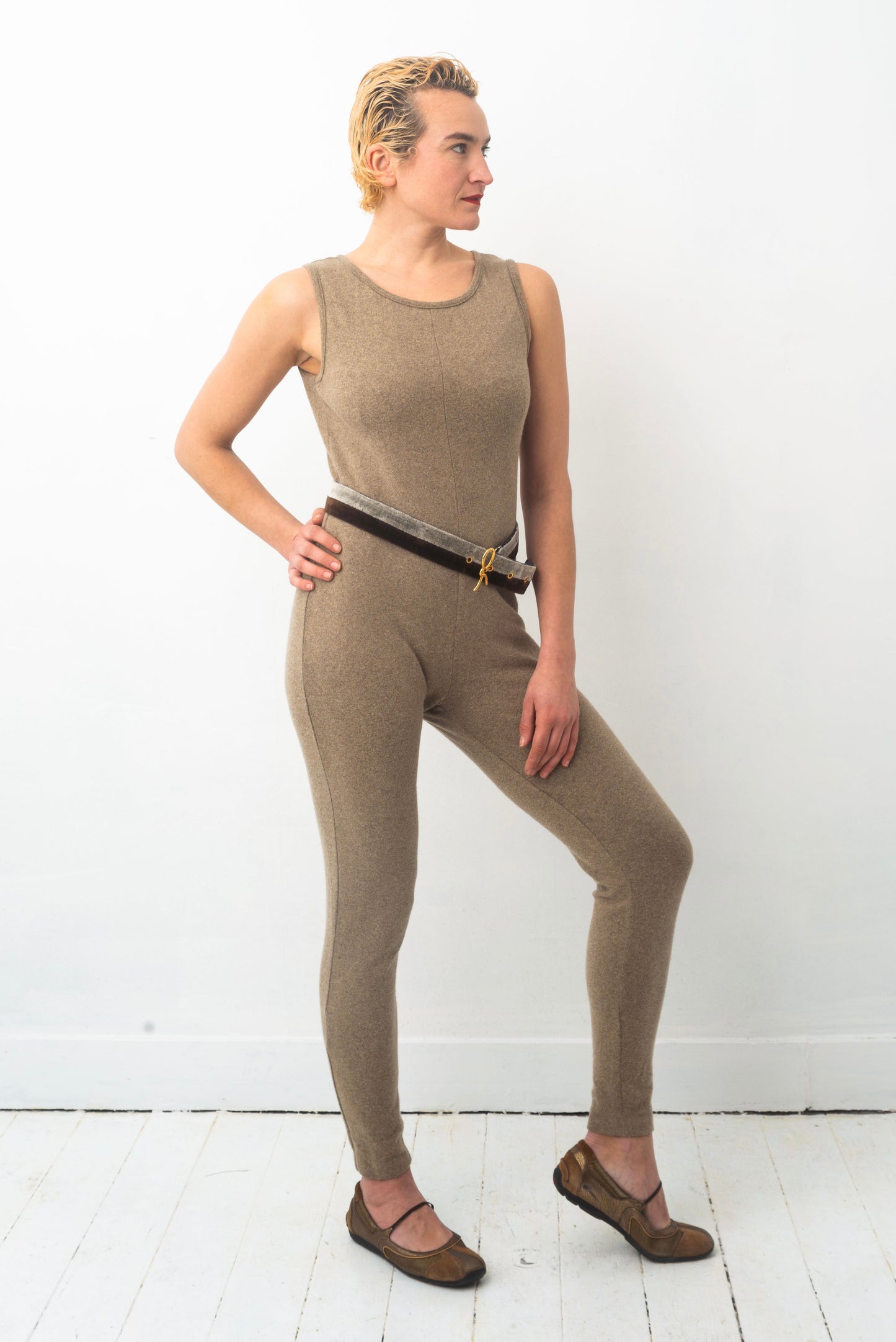 Ter et Bantine 90s wool and cashmere beige jumpsuit
