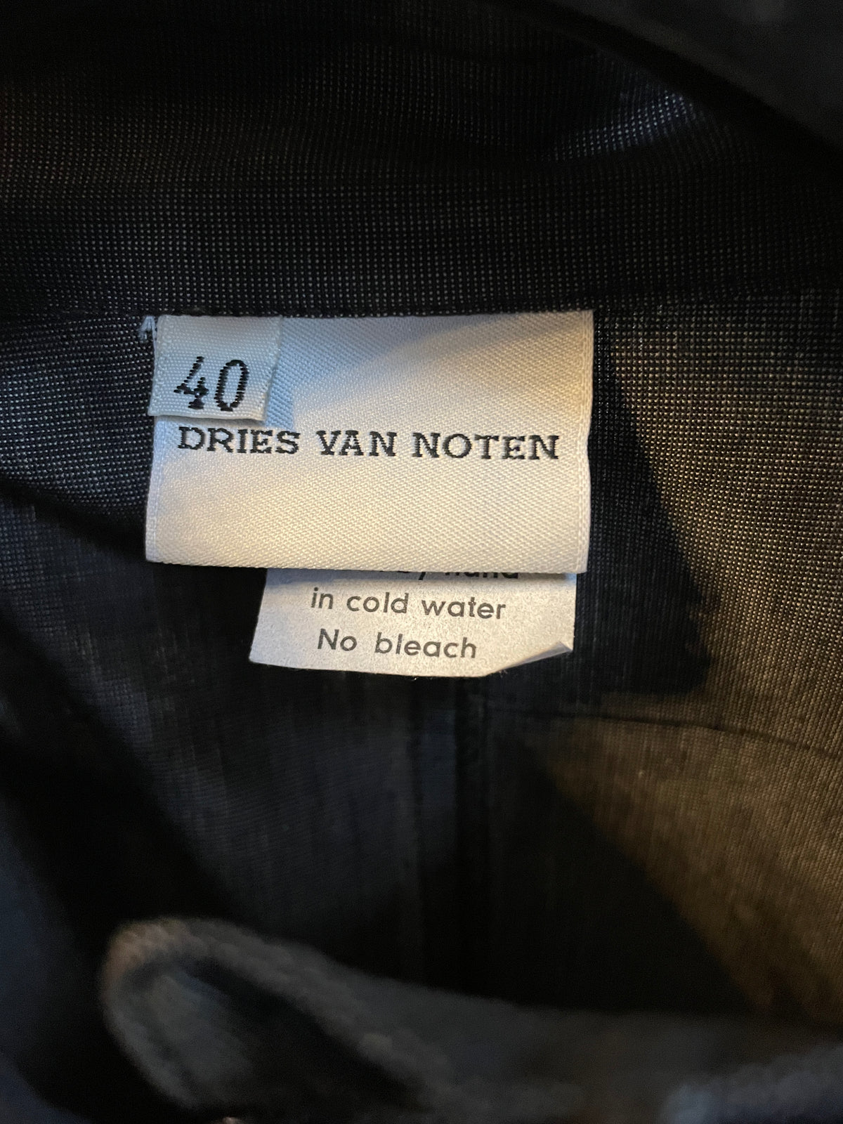 Dries van Noten 90's grey cotton shirt with 2 way zipper and mandarin collar