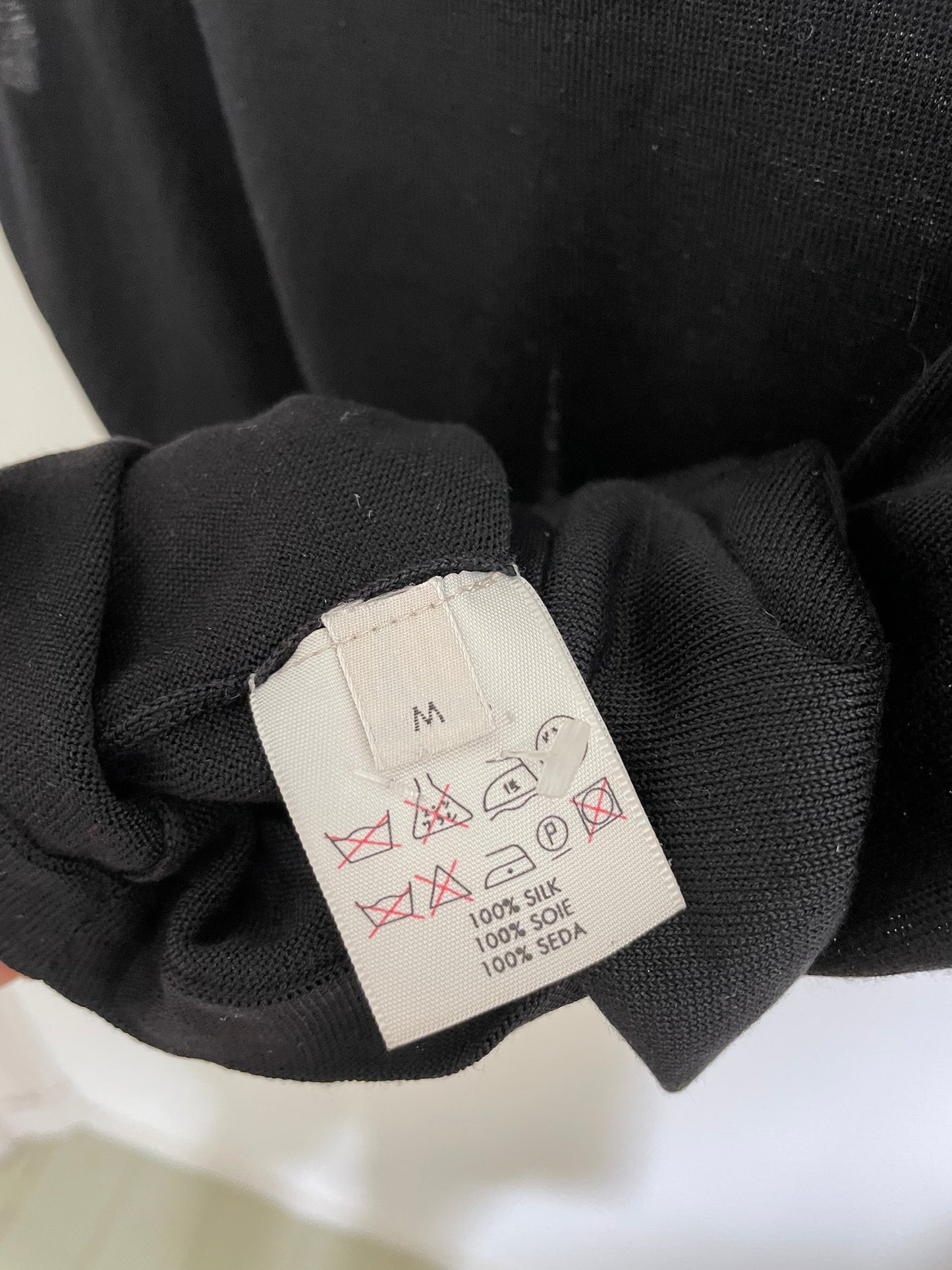 Calvin Klein 90's silk black knit reversible top with open back