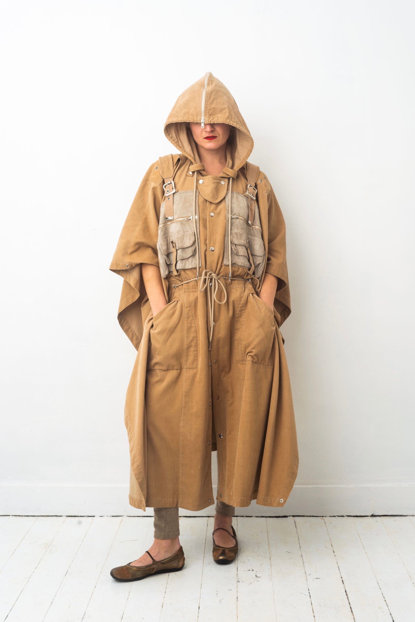 Kansaï Yamamoto 80’s dystopian cape with integrated backpack