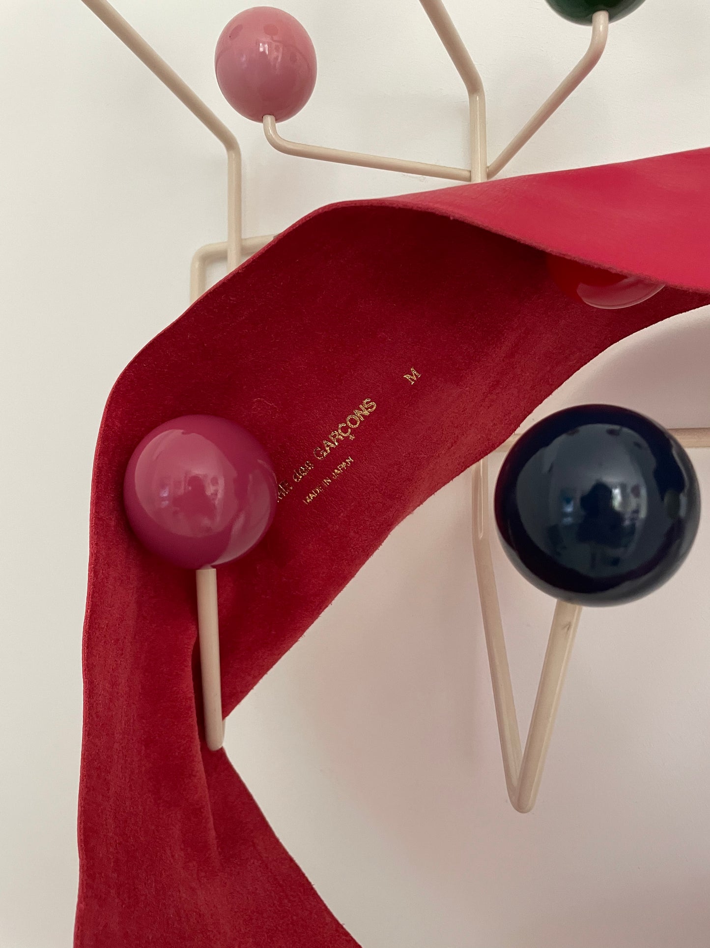 Comme des Garçons 2000's red leather wrap belt