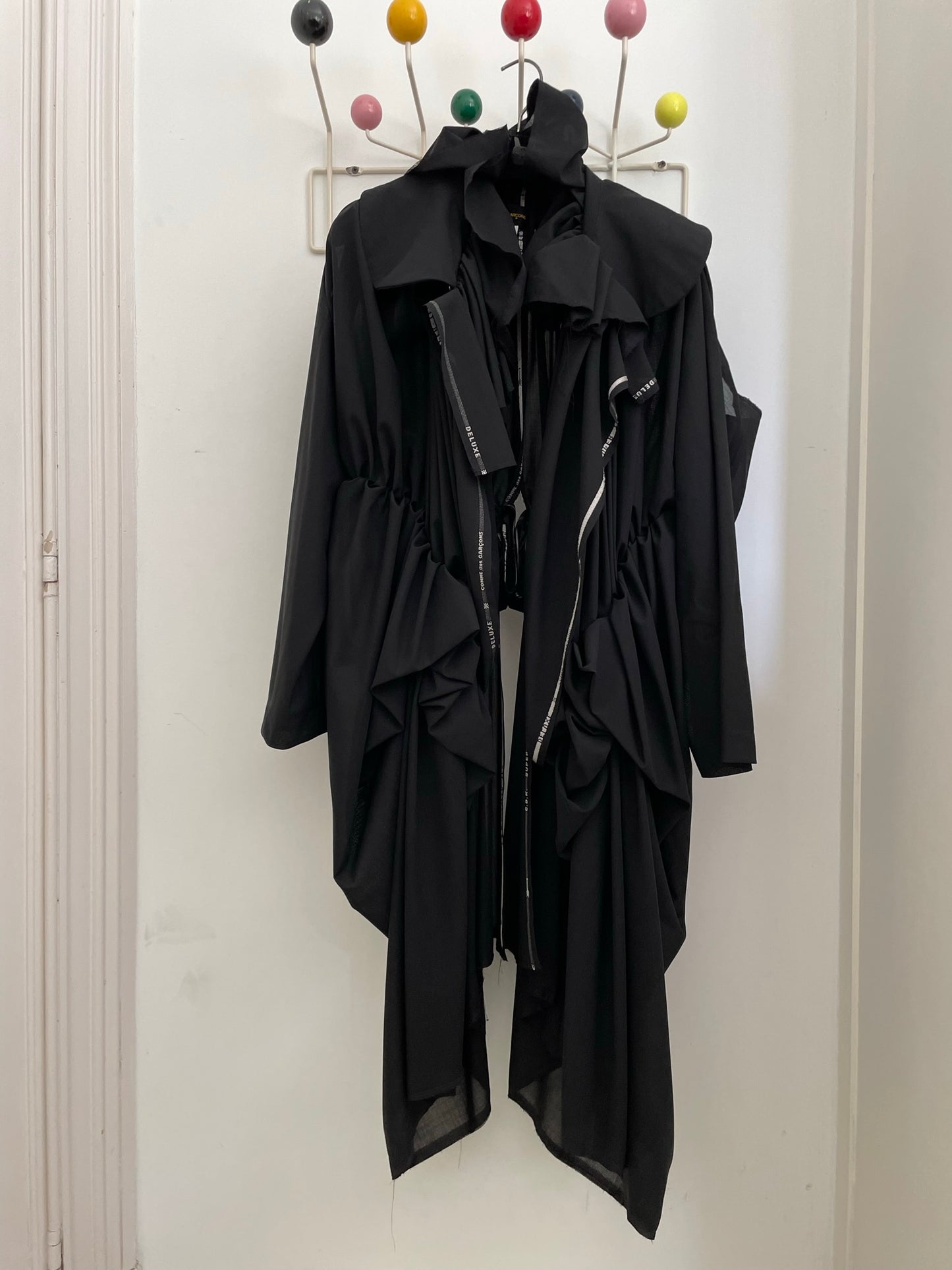 Comme des Garçons SS 2006 draped black long coat