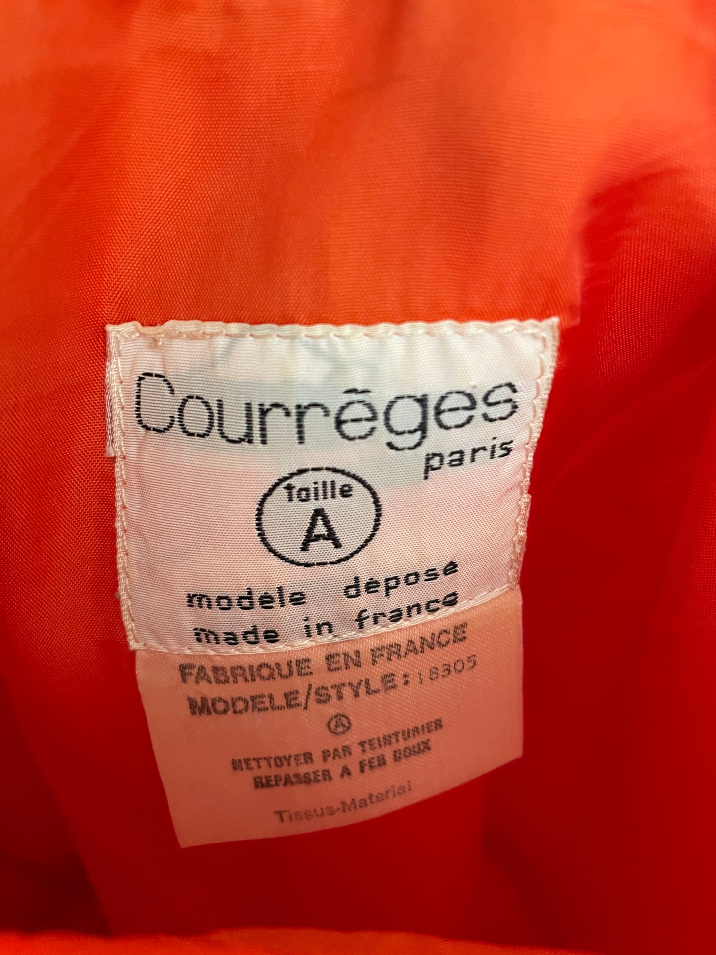 Courrèges 70's bright orange summer dress