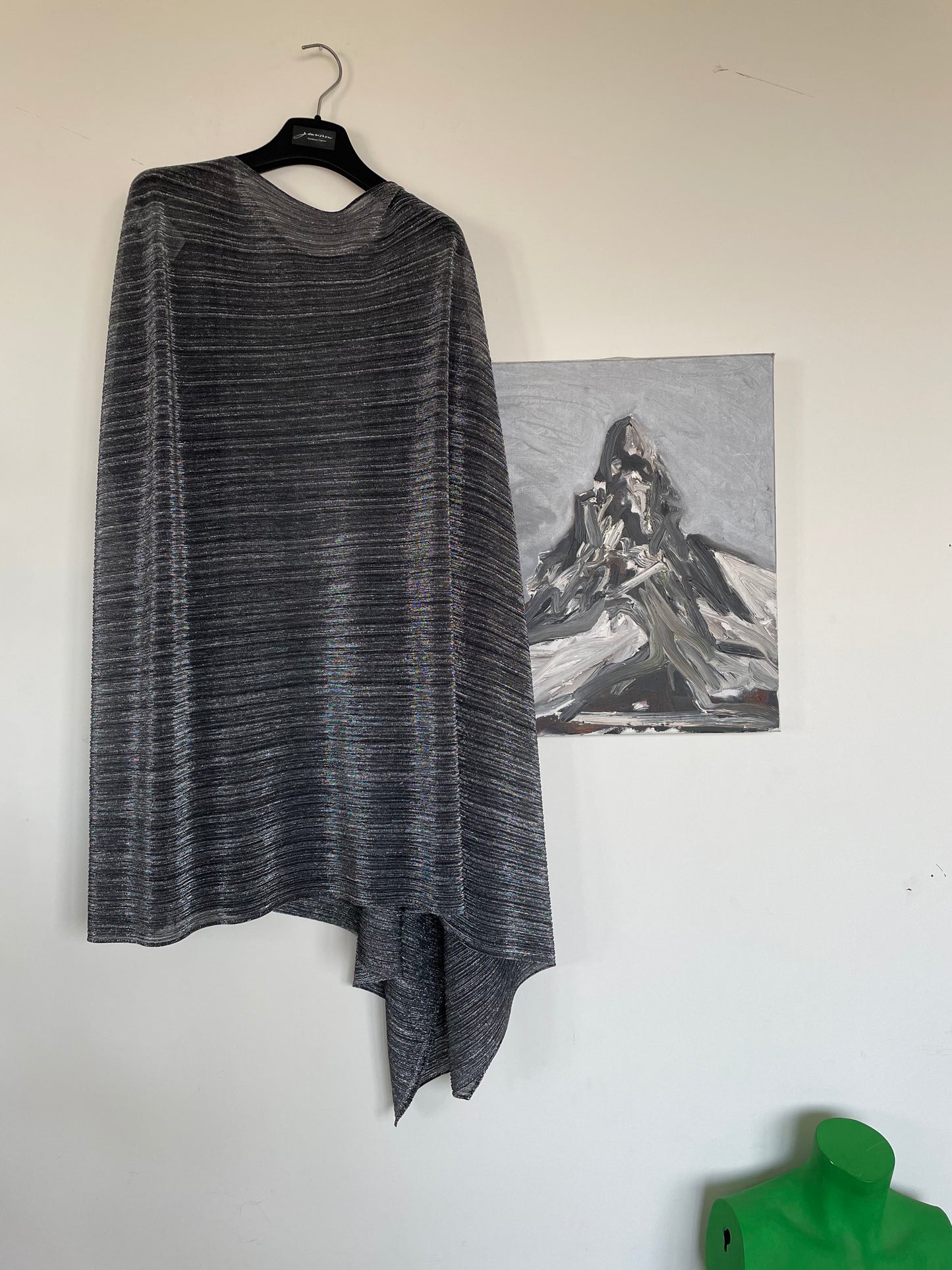 Issey Miyake 2000's pleats please silver poncho