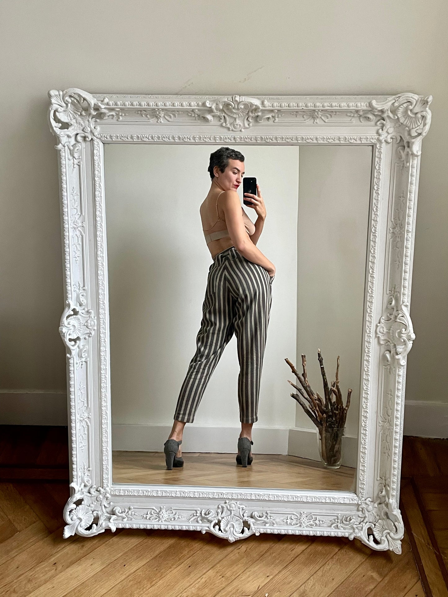 Issey Miyake Plantation 80s striped knit trousers