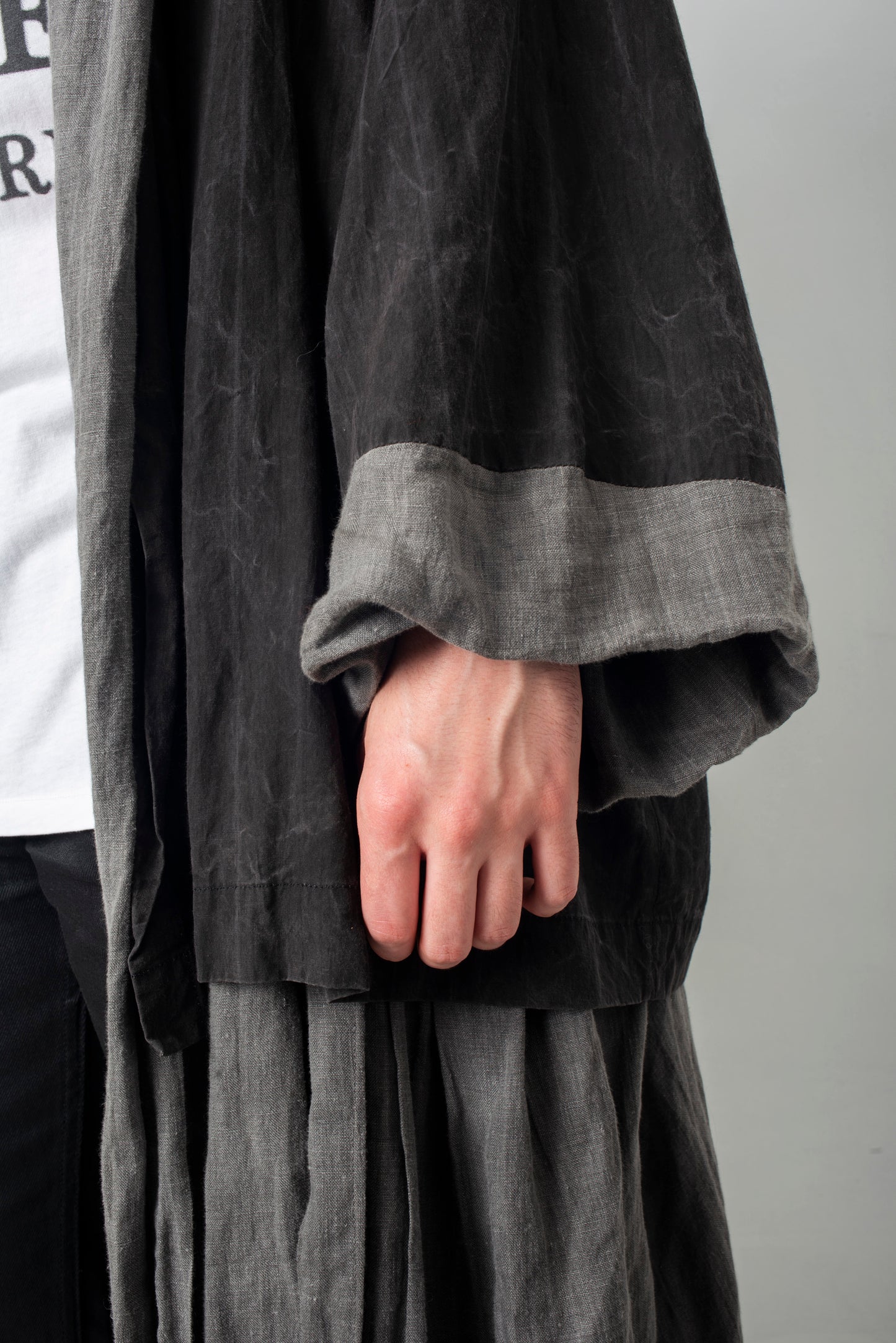Comme des Garçons reversible wrinkled grey oversized coat