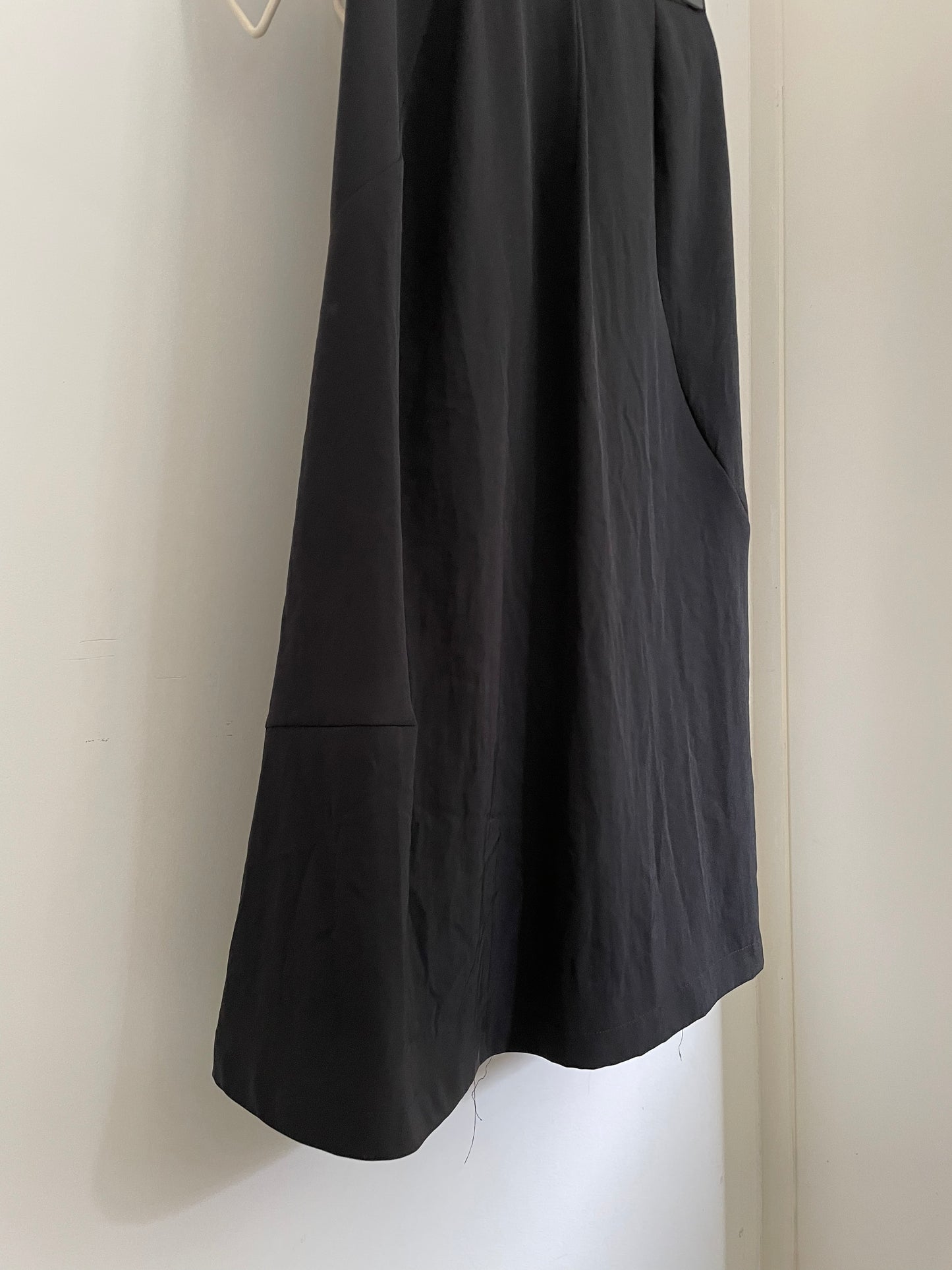 Comme des Garçons FW 1995 black maxi patchwork skirt with round strips of fabric