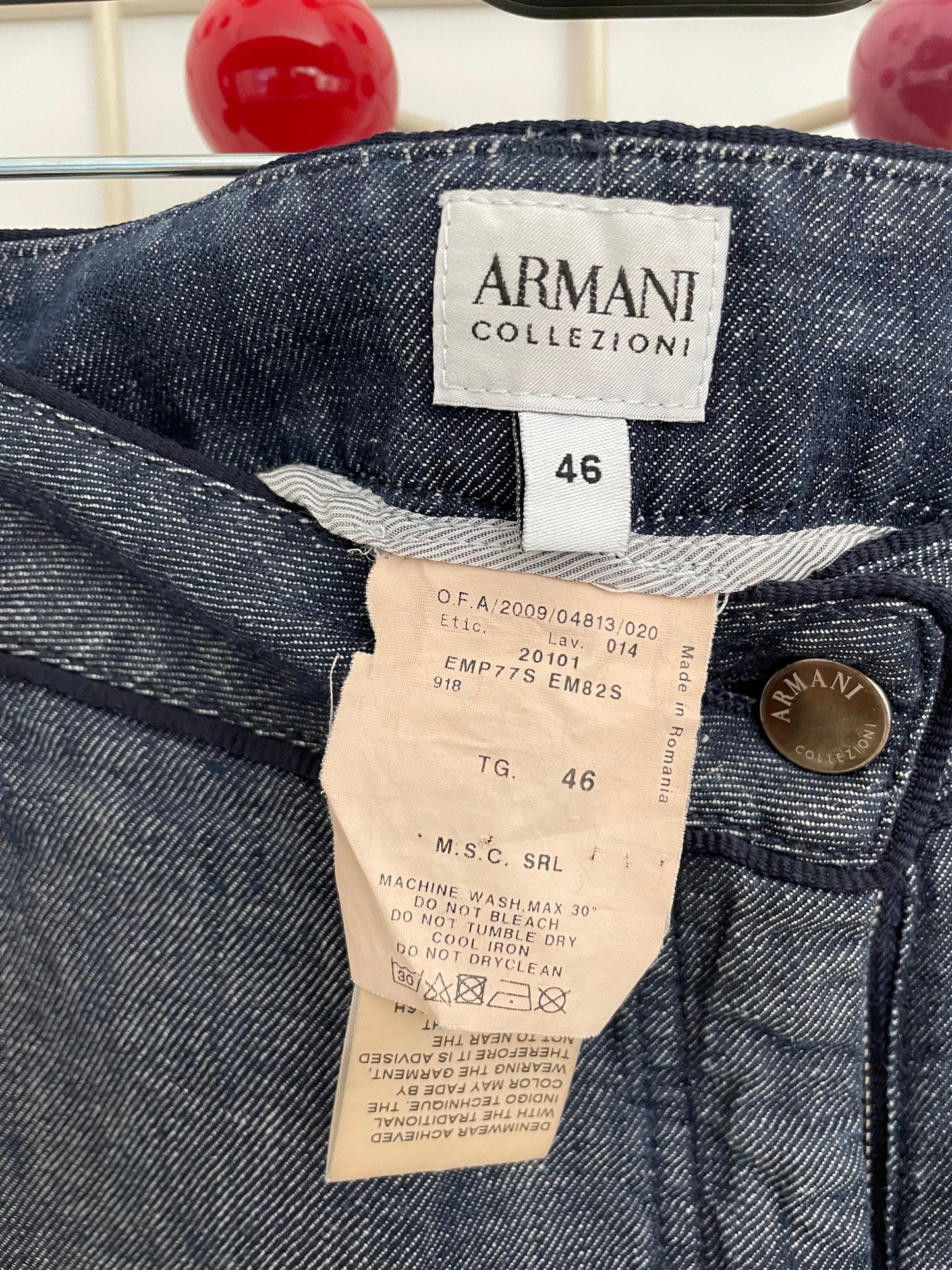 Armani 2000s wide leg denim capri pants