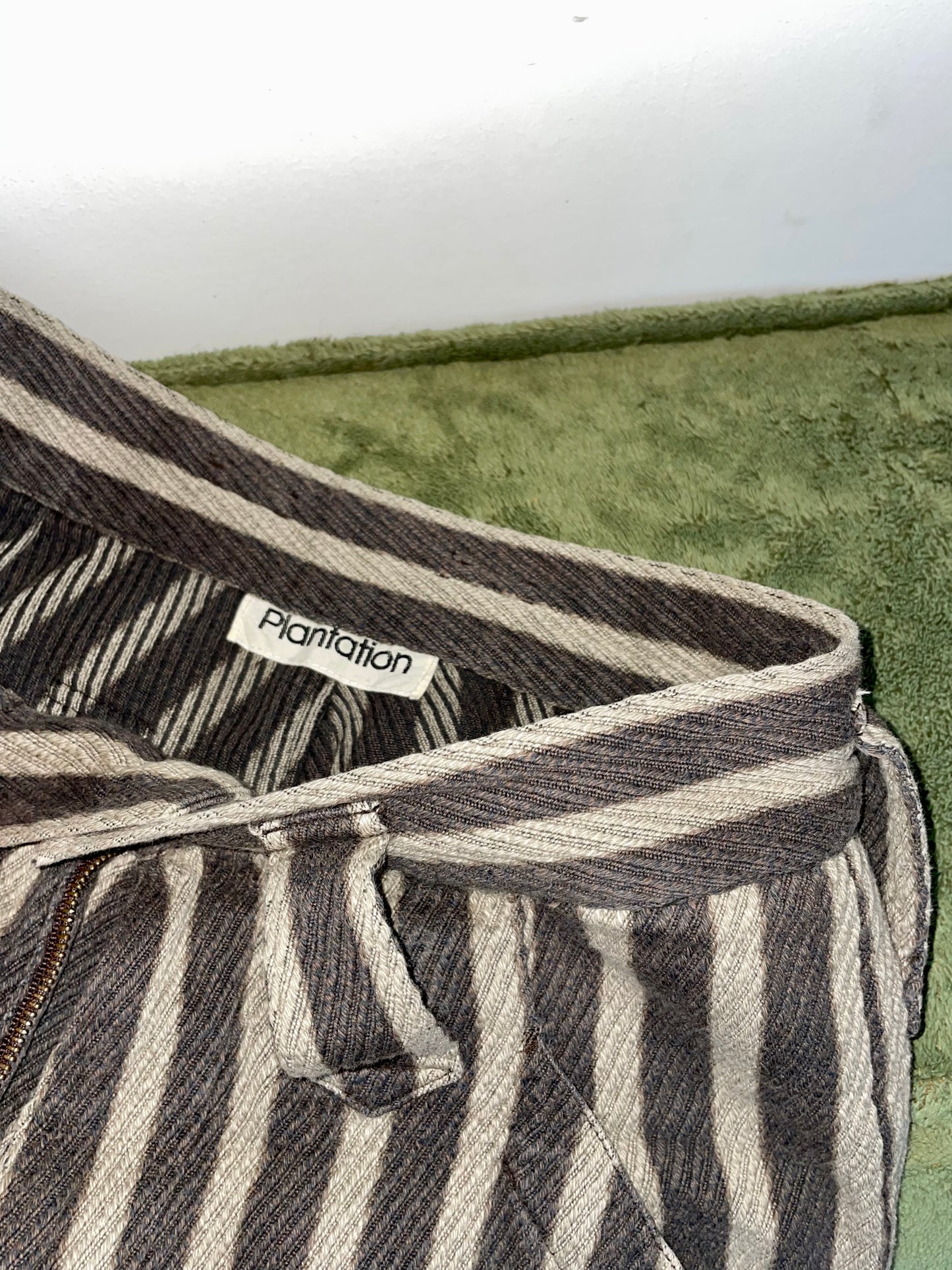 Issey Miyake Plantation 80s striped knit trousers
