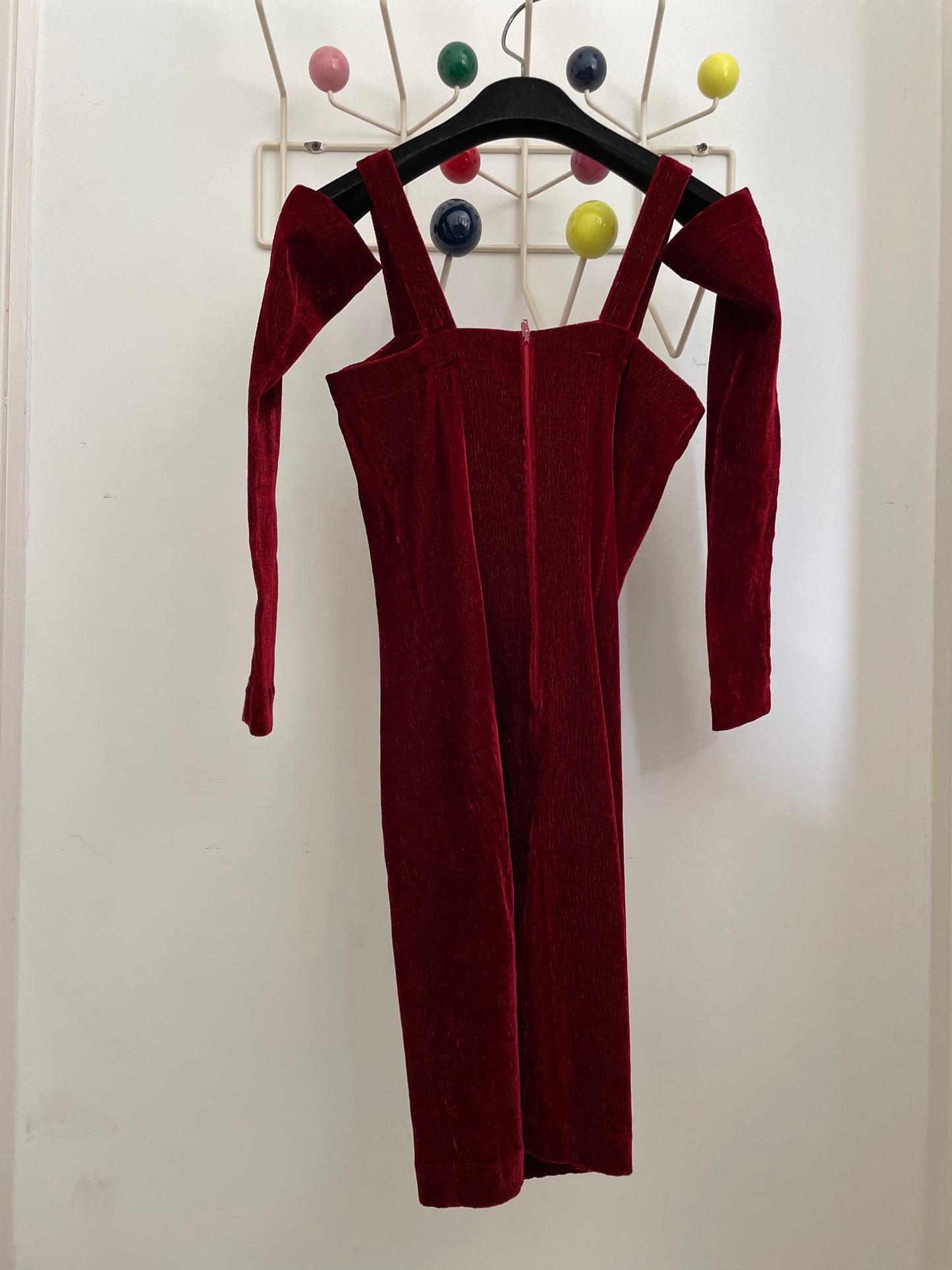 Complice 90's velvet bustier mini dress with matching sleeves