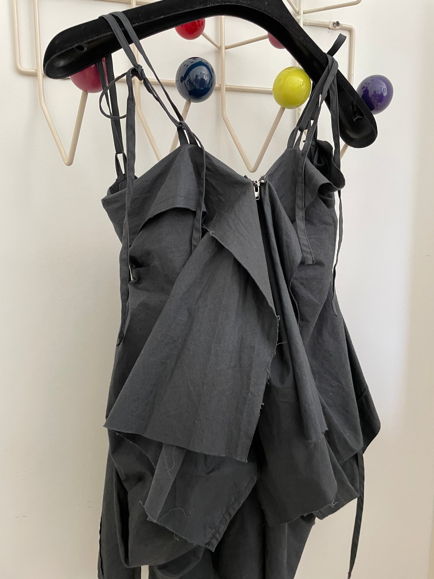 Ter et Bantine 2000's dark blue draped babydoll top