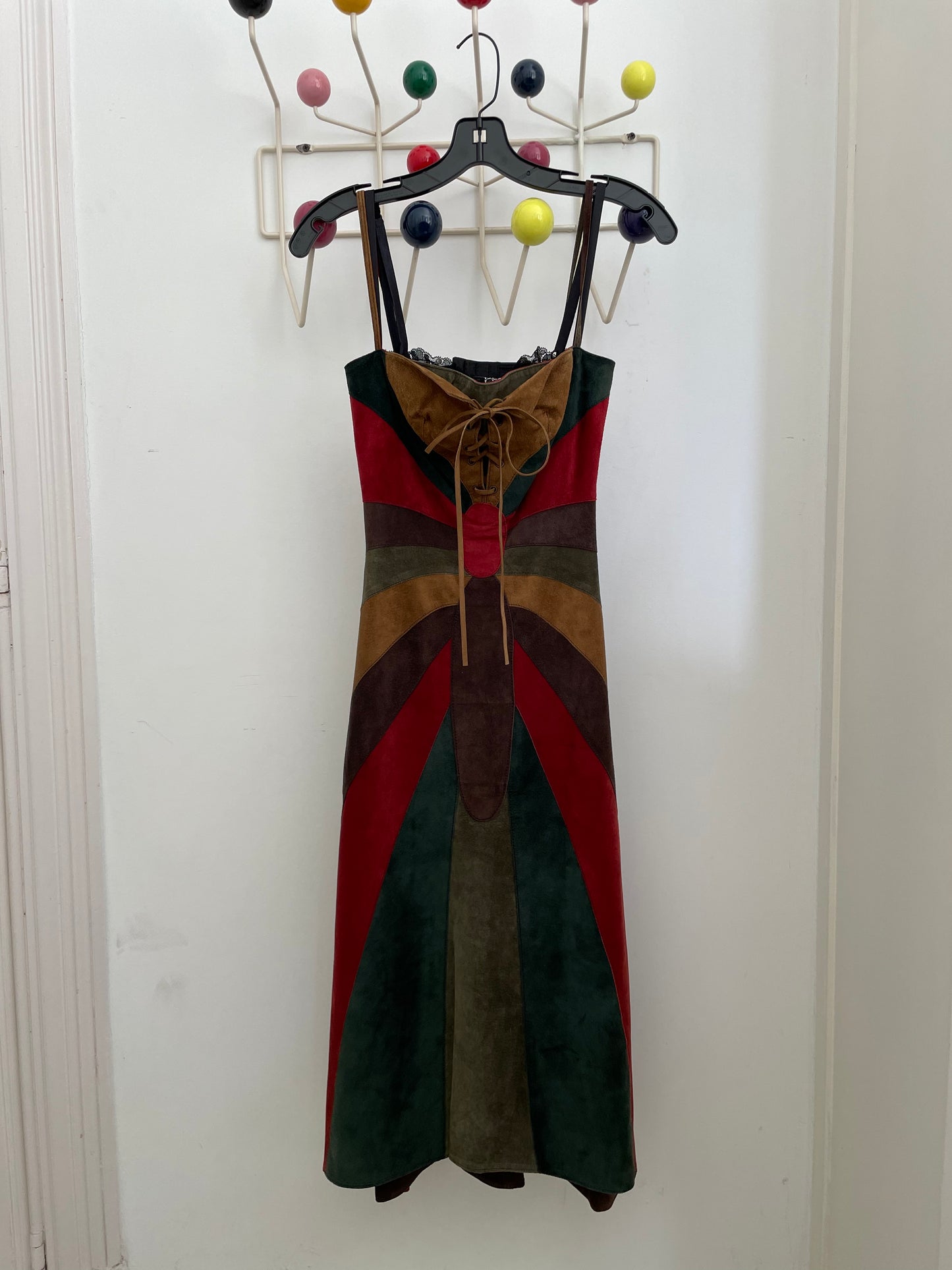 Dolce & Gabbana FW 2002 suede multicolour butterfly dress