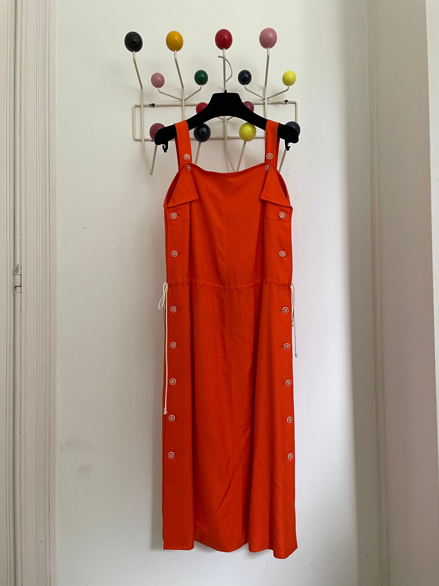 Courrèges 70's bright orange summer dress