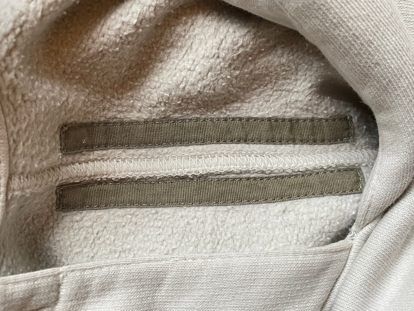 Rick Owens white / grey hoodie with reversed drawstring