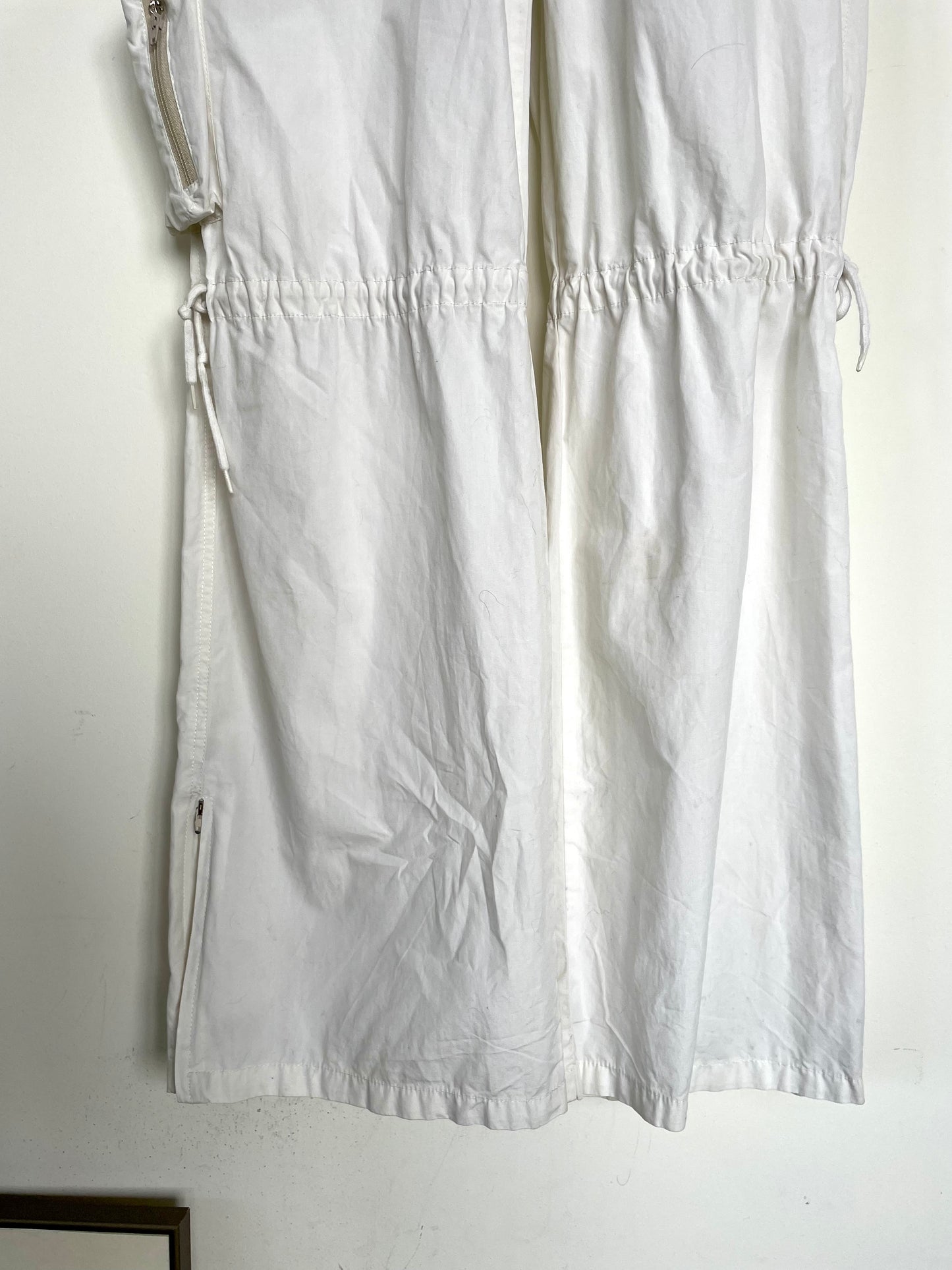 Krizia 90s white cotton workwear inspired jumpsuit