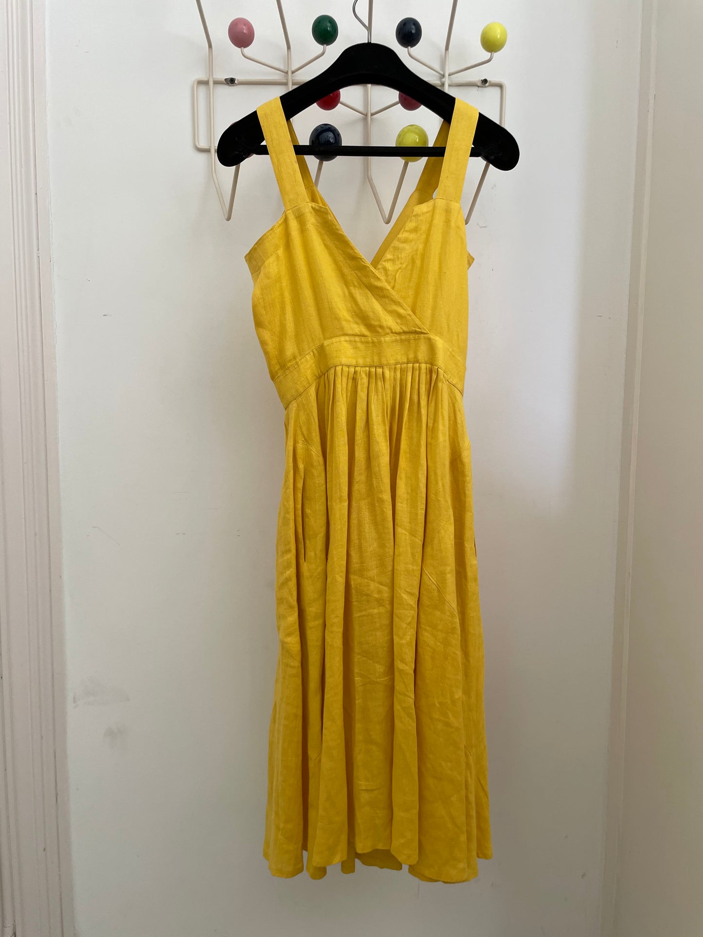Thierry Mugler 80's yellow linen summer dress