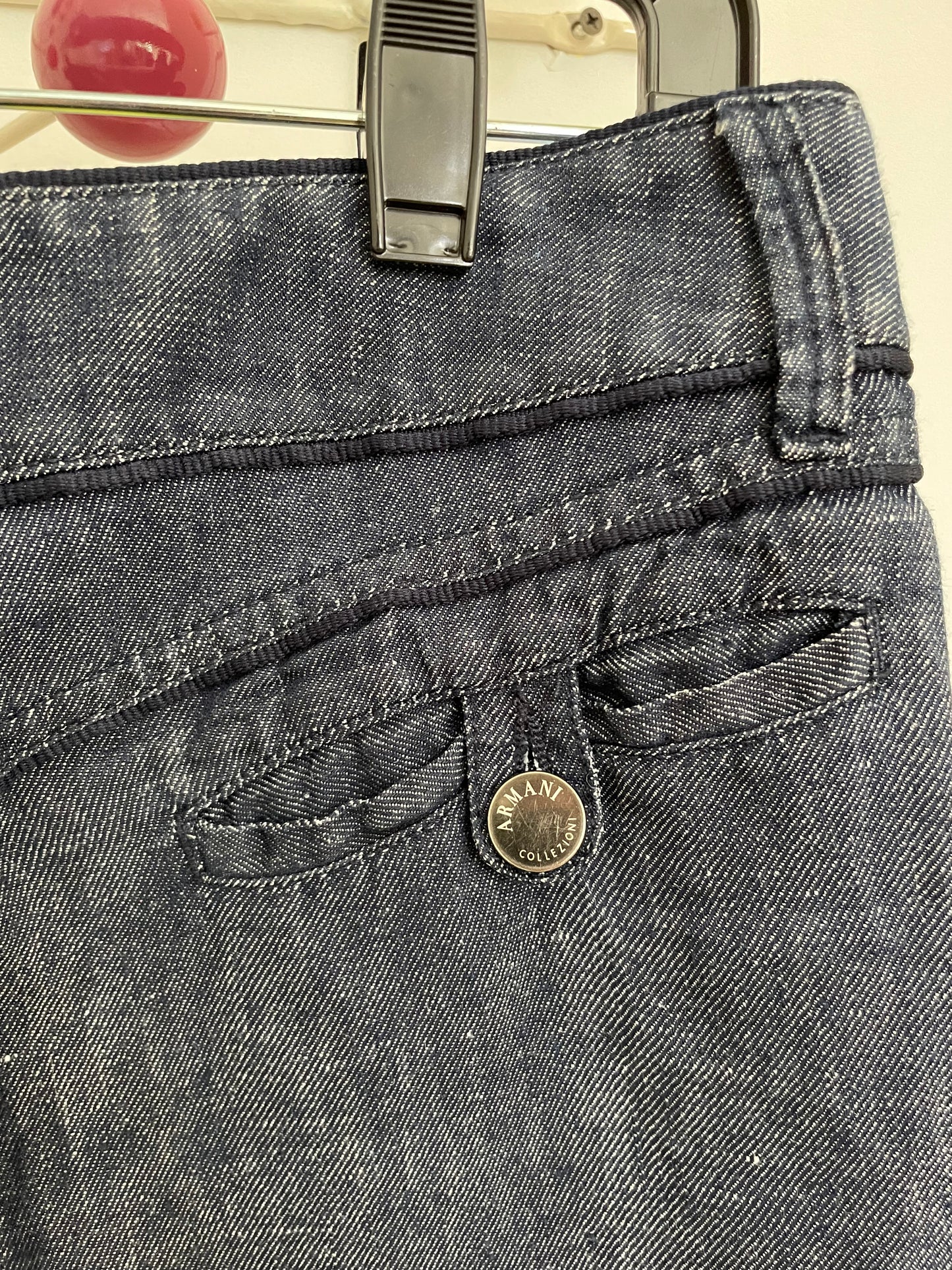 Armani 2000s wide leg denim capri pants