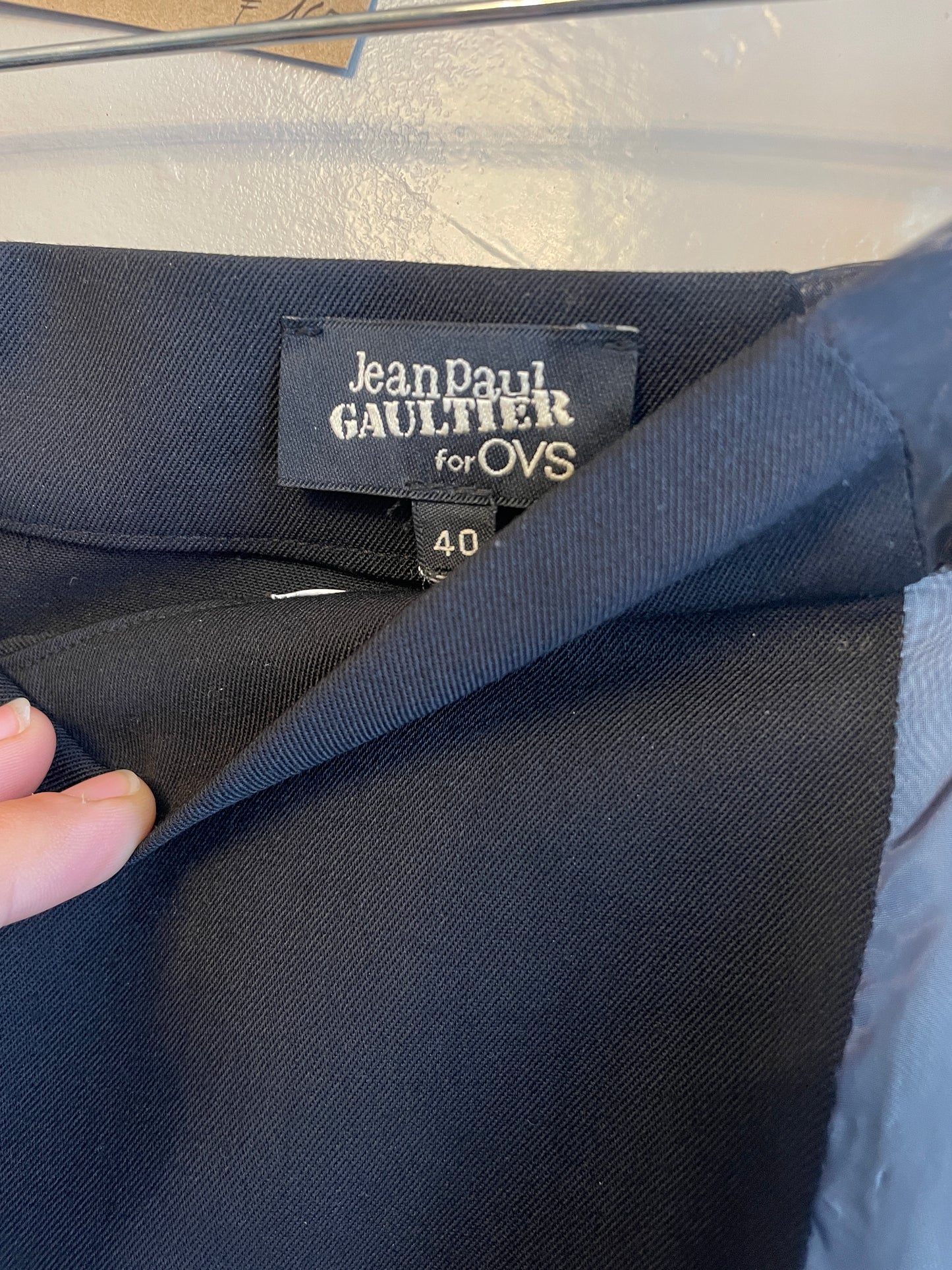 Jean Paul Gaultier for OVS 2016 black pencil skirt with mesh sides