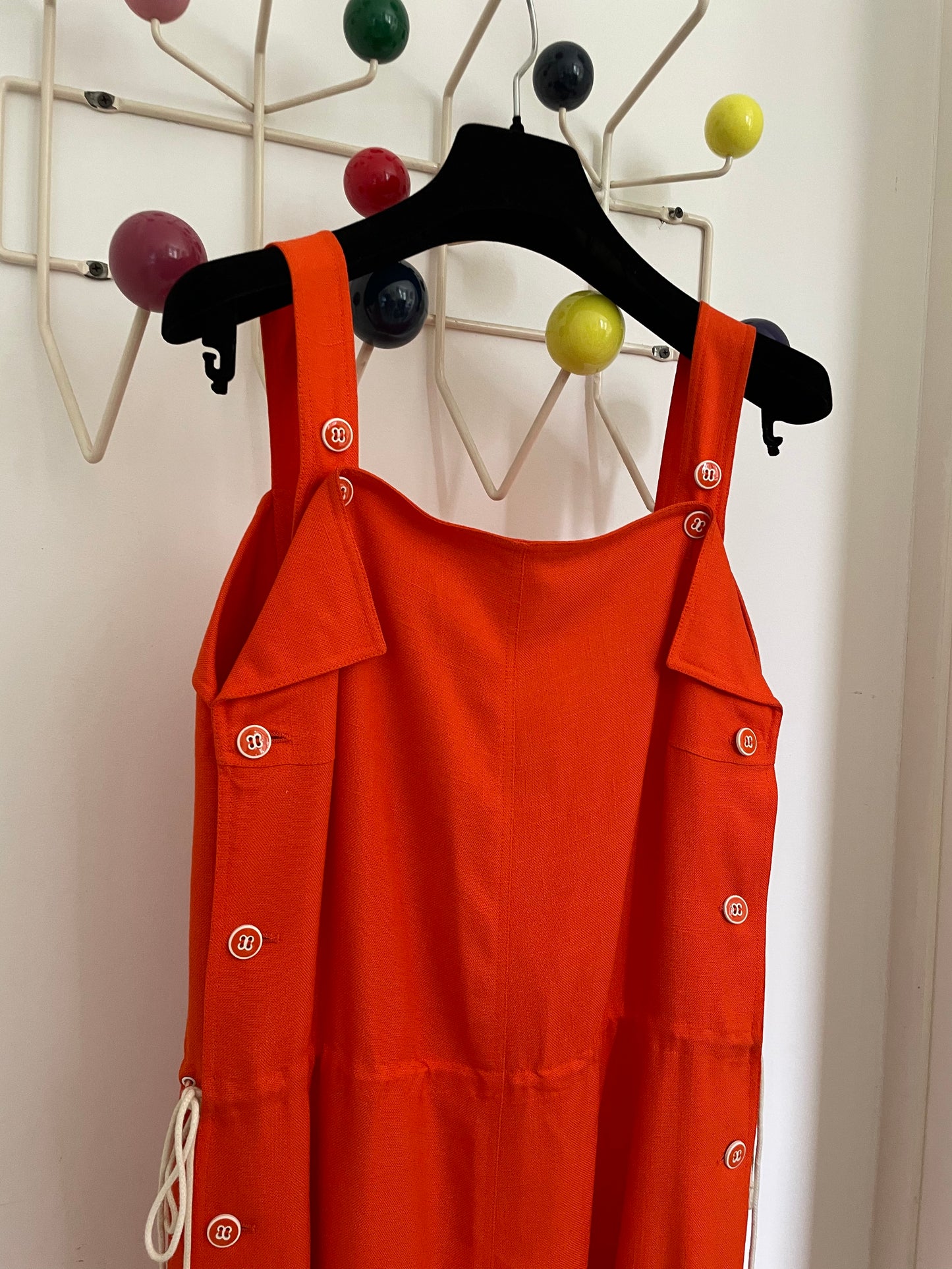 Courrèges 70's bright orange summer dress