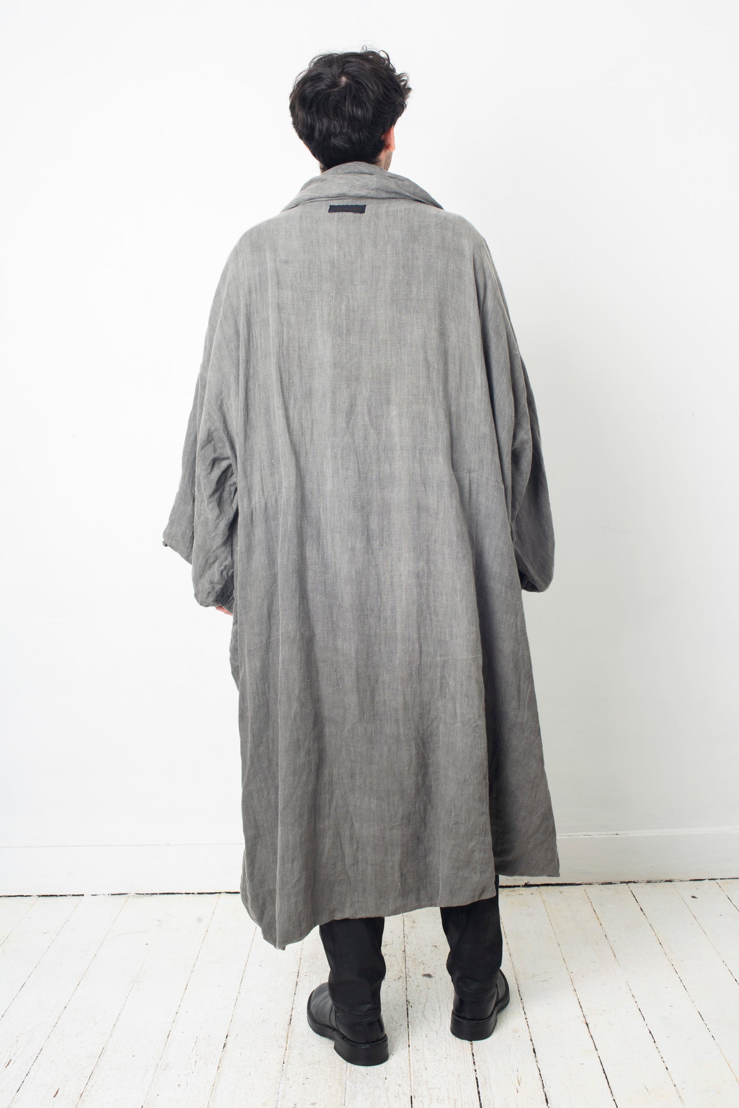 Comme des Garçons reversible wrinkled grey oversized coat