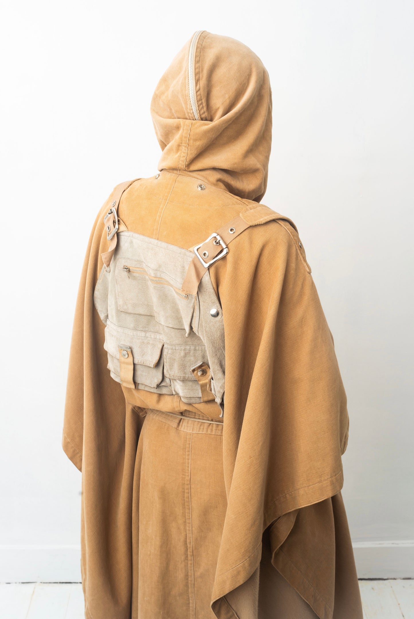 Kansaï Yamamoto 80’s dystopian cape with integrated backpack