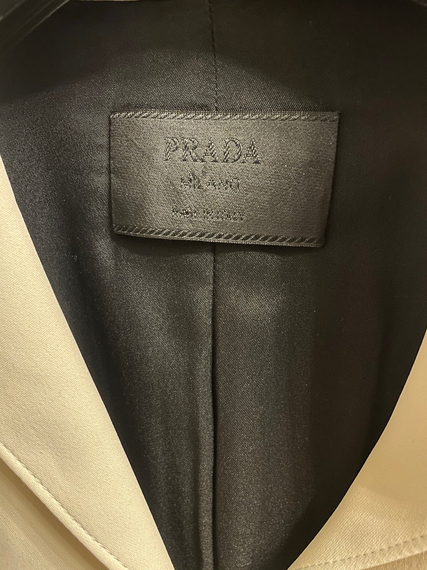 Prada 2000's cream blazer with leather string closure