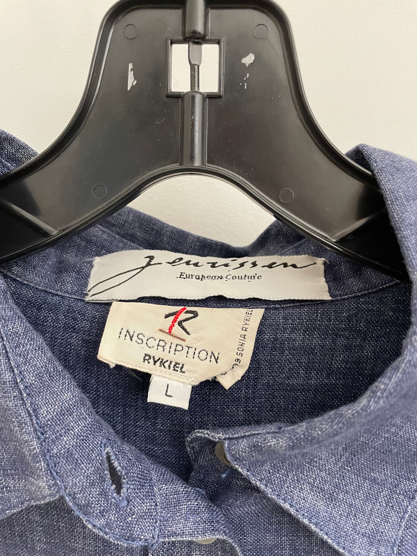 Sonia Rykiel Inscription 90s linnen blue short suit