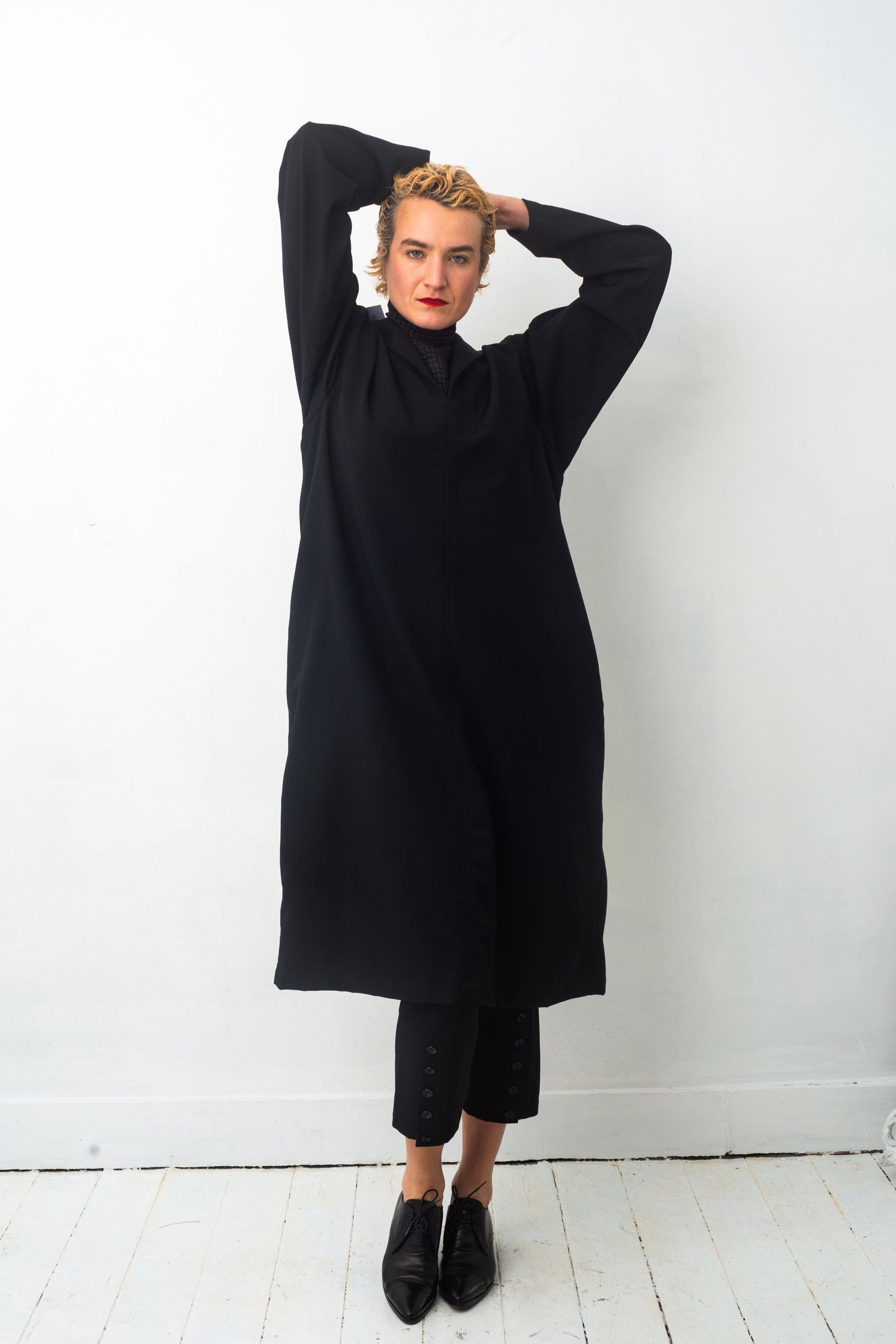Comme des Garçons 90's black wool tunic dress