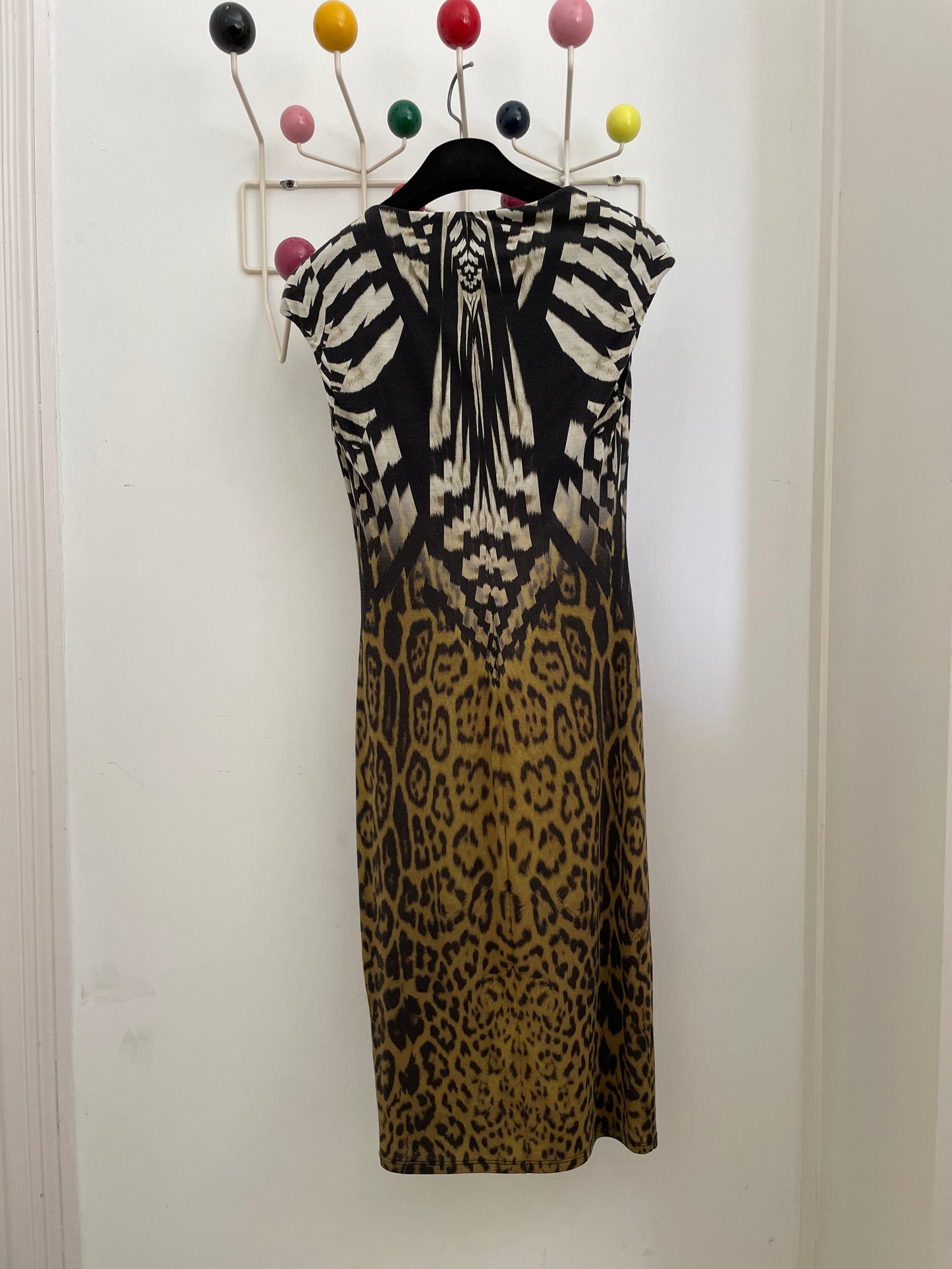 Roberto Cavalli 2000's digital animal print bodycon dress